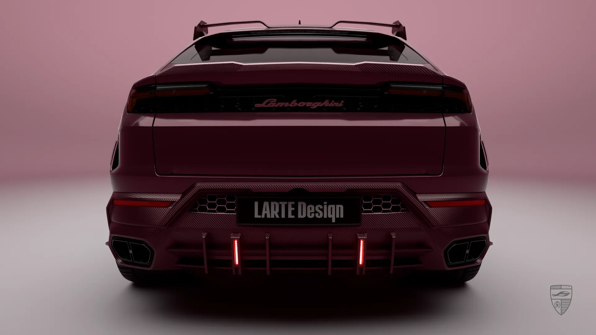 Lamborghini Urus SE Heckansicht mit markantem Bodykit und sportlichem Styling