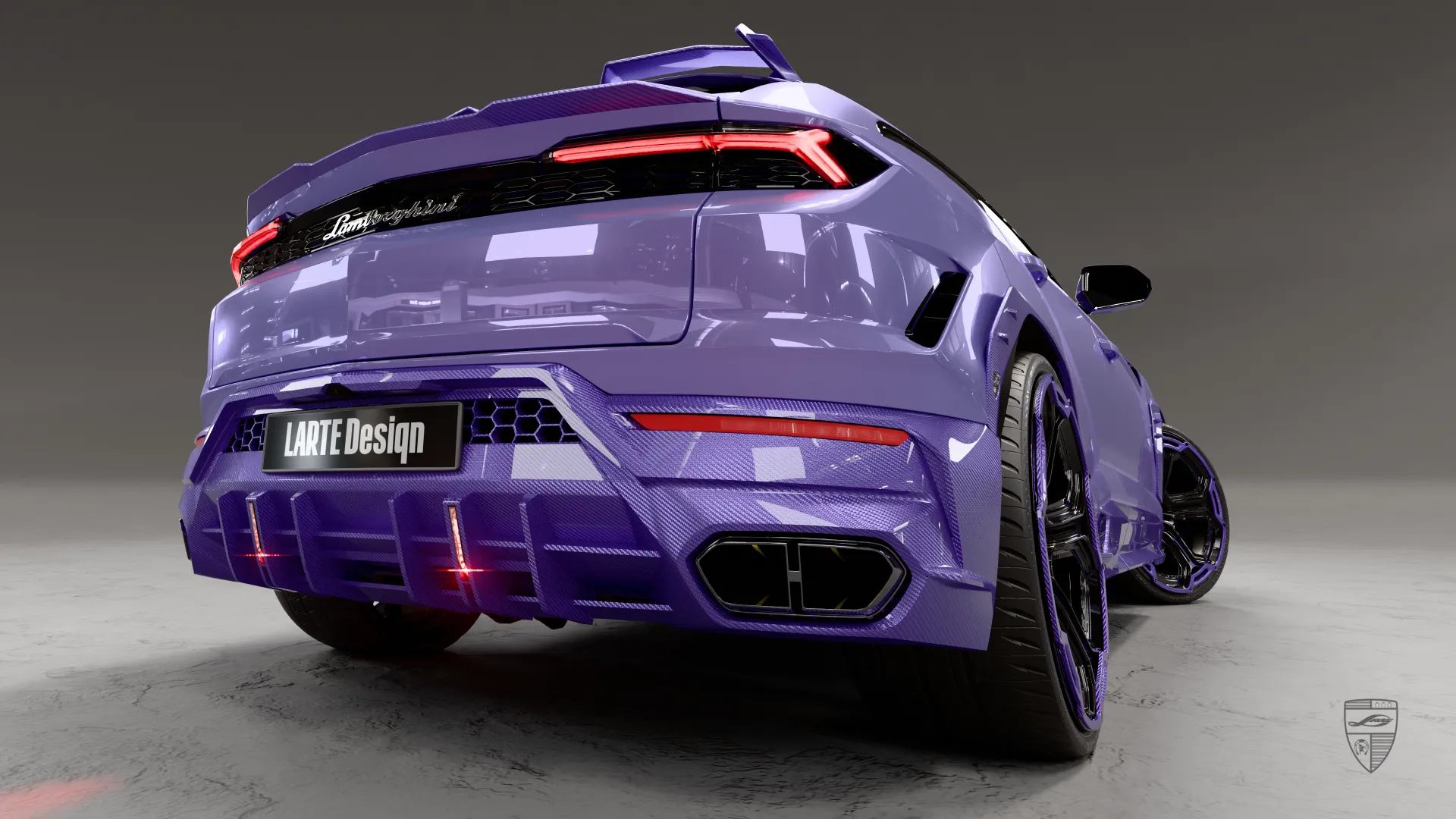 Lamborghini Urus SE in Heck-Dreiviertelansicht mit individuellem Exterieur-Styling und aufgewertetem SUV-Design
