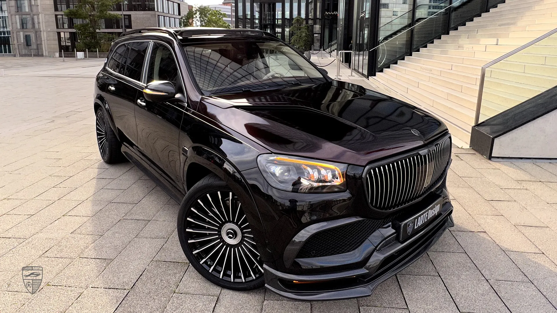 Black Maybach GLS 600 with premium body kit, custom exterior styling and carbon wheels
