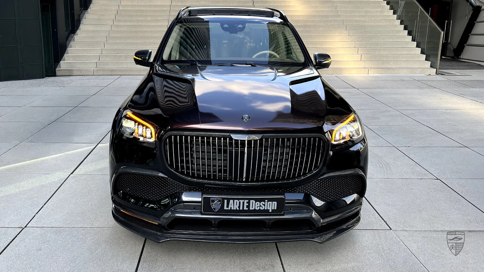 Mercedes-Benz GLS 600 Maybach front view with custom body kit and refined exterior upgrades