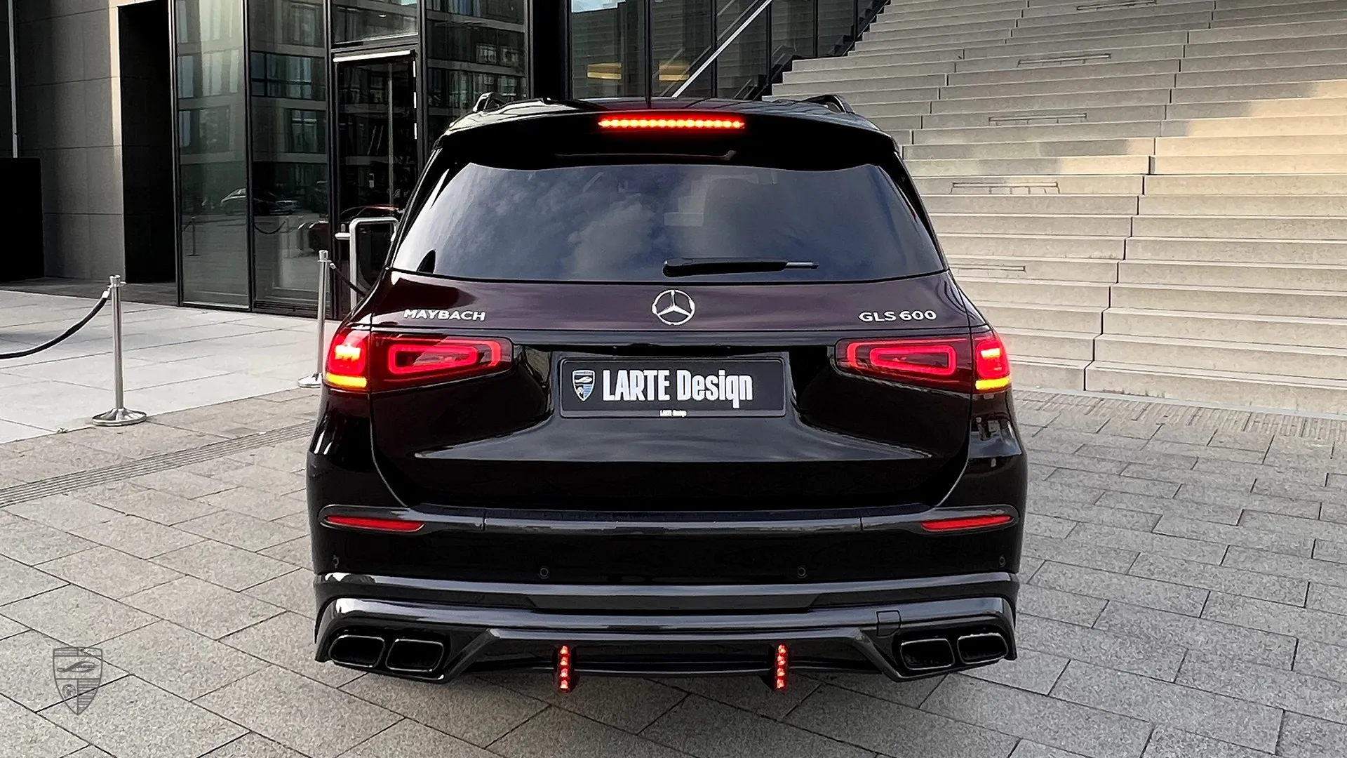 Mercedes-Maybach GLS rear view with custom body kit, modified exterior and luxury styling