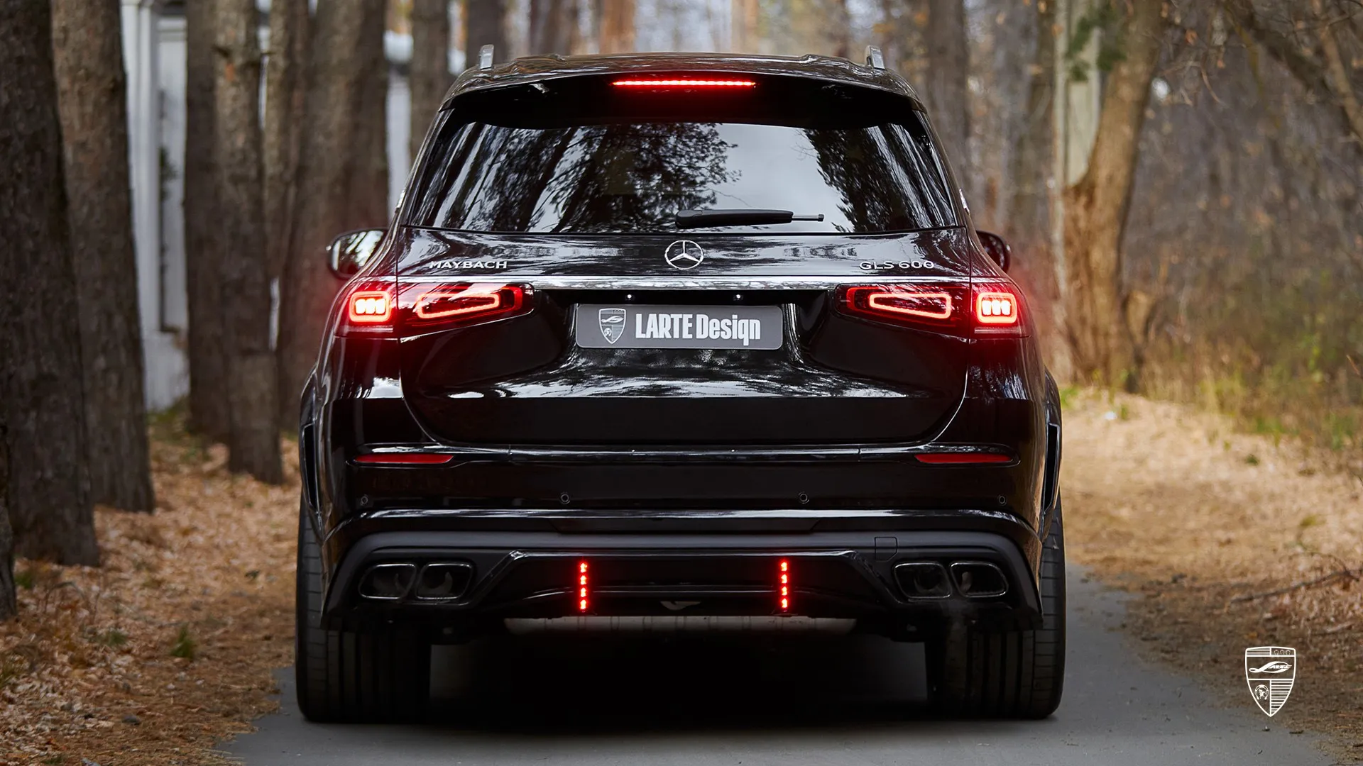 Obsidian Black GLS 600 Maybach — sporty luxury family car with aggressive custom AMG styling