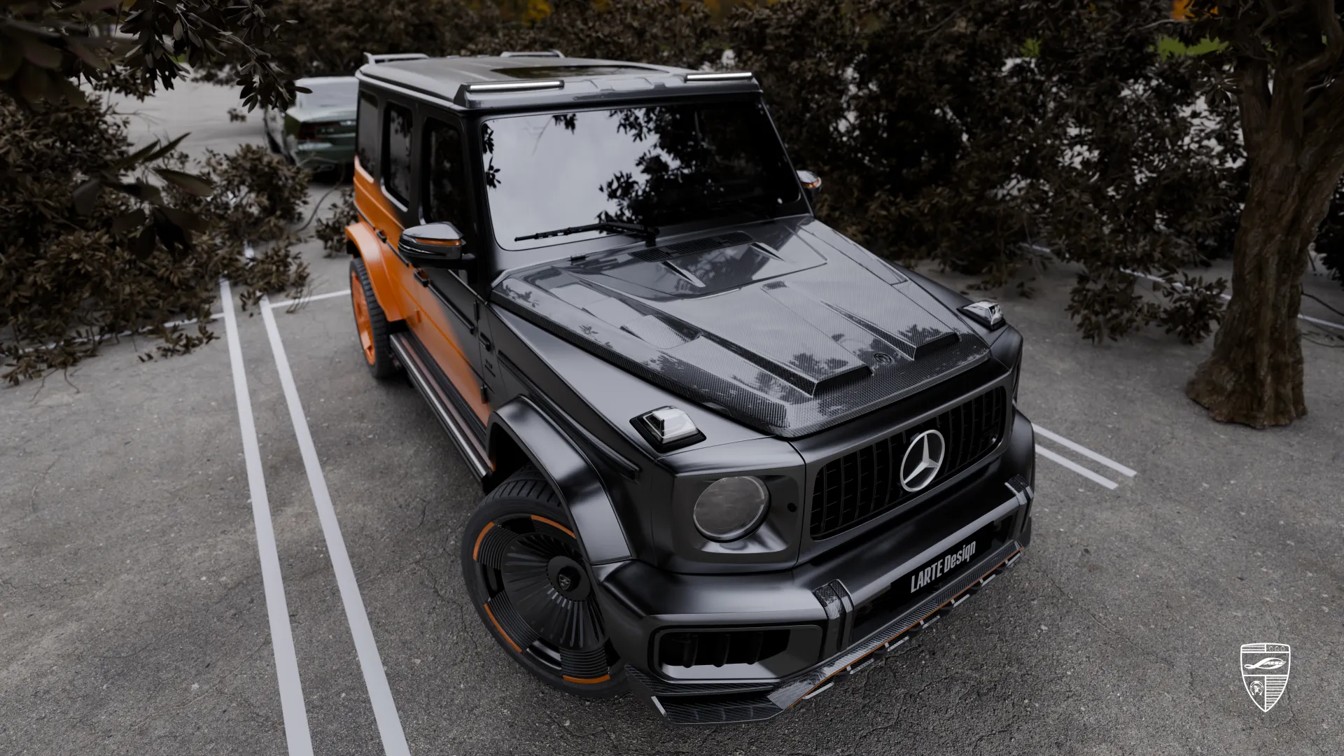 Mercedes G-Klasse 2026 in Front-Dreiviertelansicht mit individuellem Exterieur-Styling