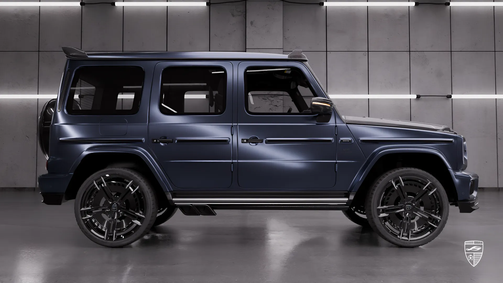 Mercedes G Class AMG Facelift in Seitenansicht mit individuellem Styling und Exterieur-Modifikationen