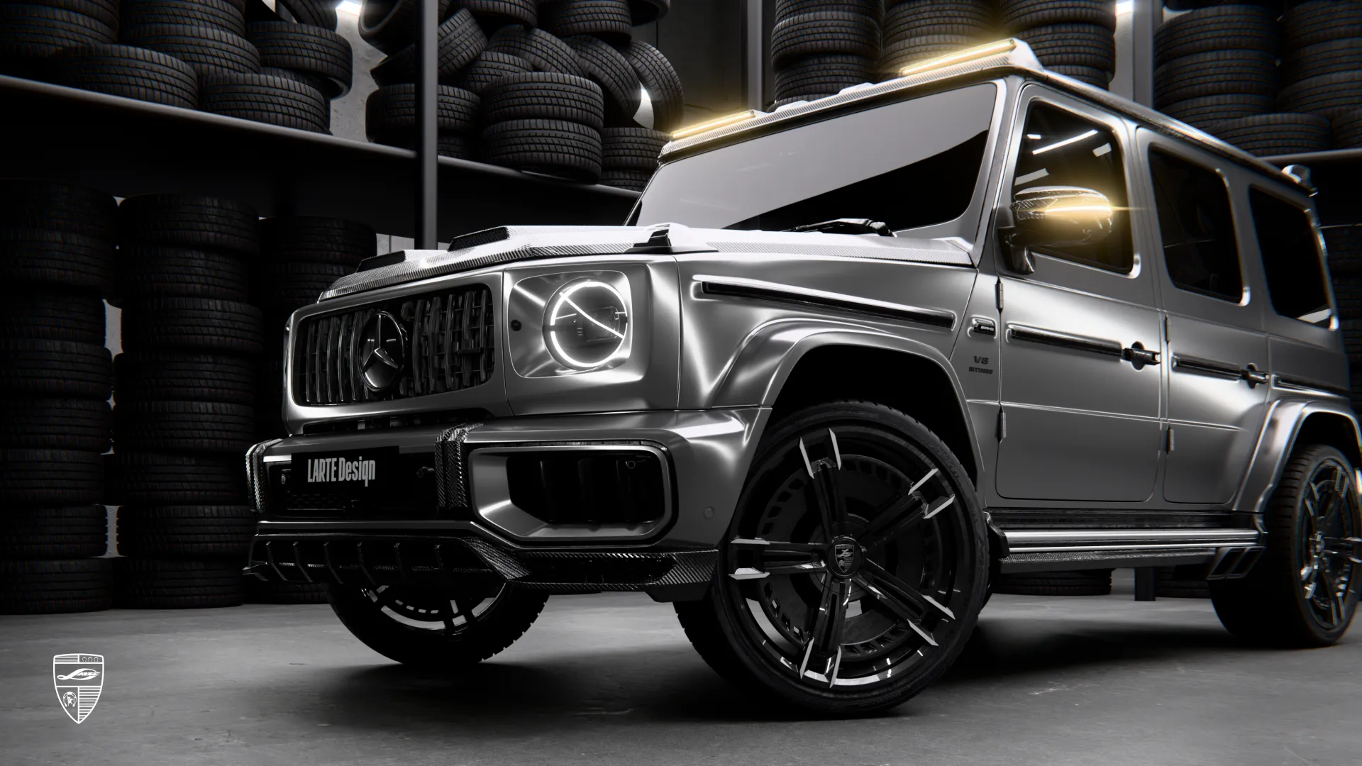 2026 Mercedes G63 in silver with custom SUV styling and upgraded exterior design