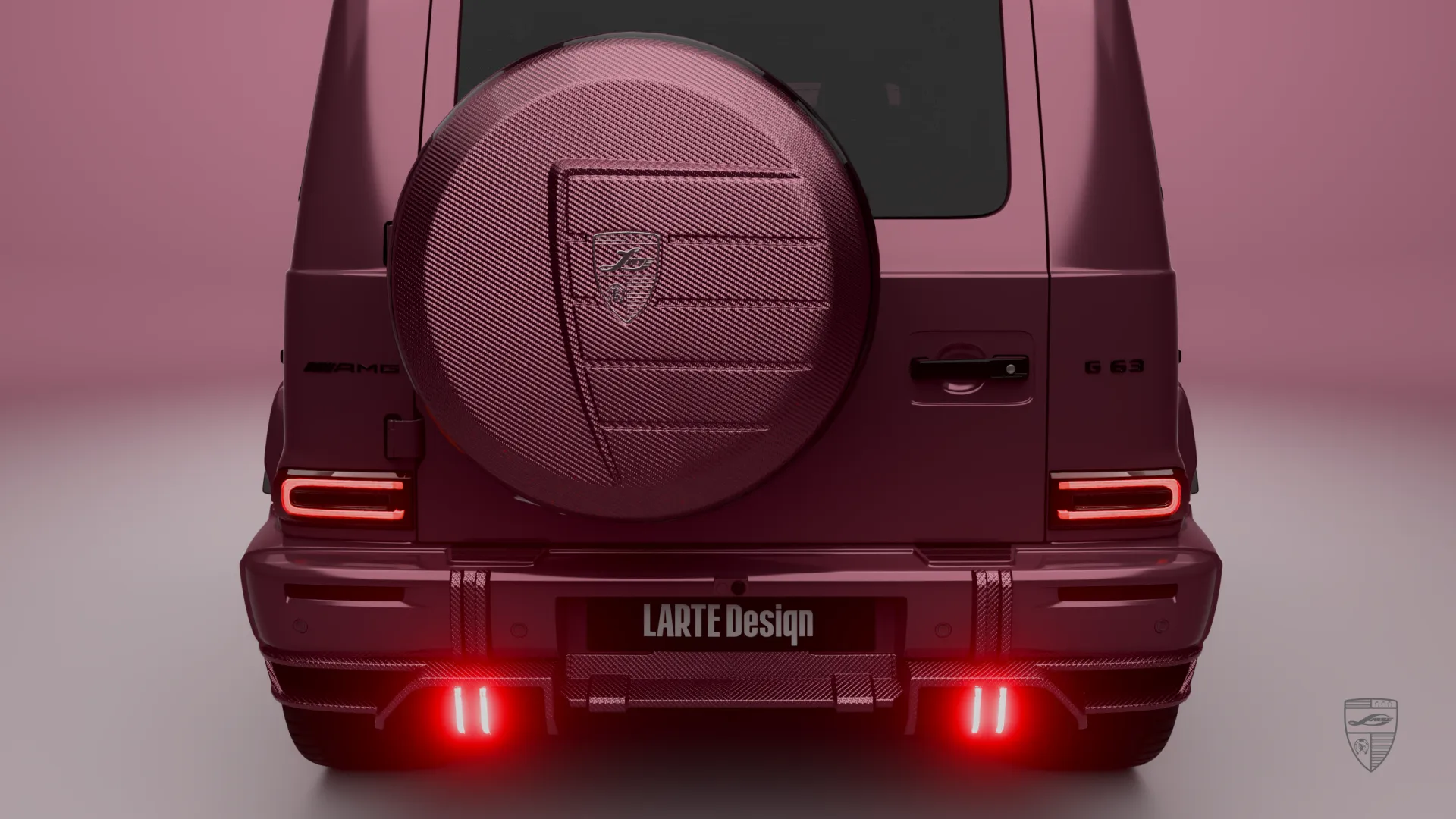 Mercedes G63 Facelift Reserveradabdeckung Detail mit individuellem Exterieur-Styling