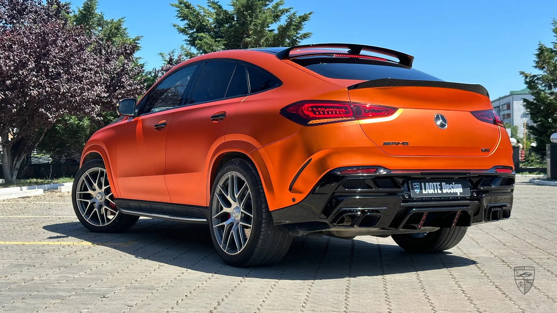 AMG GLE 53 Coupe Facelift side profile in orange with custom exterior tuning
