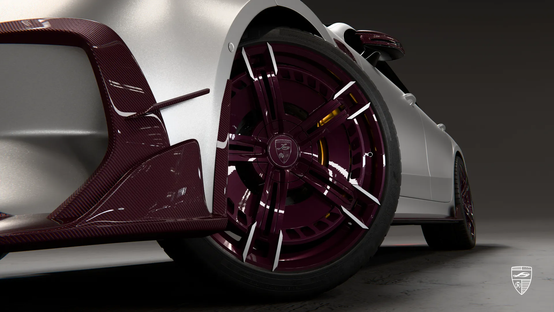 Mercedes AMG GT 63 Facelift custom design with close up wheel detail and premium styling components