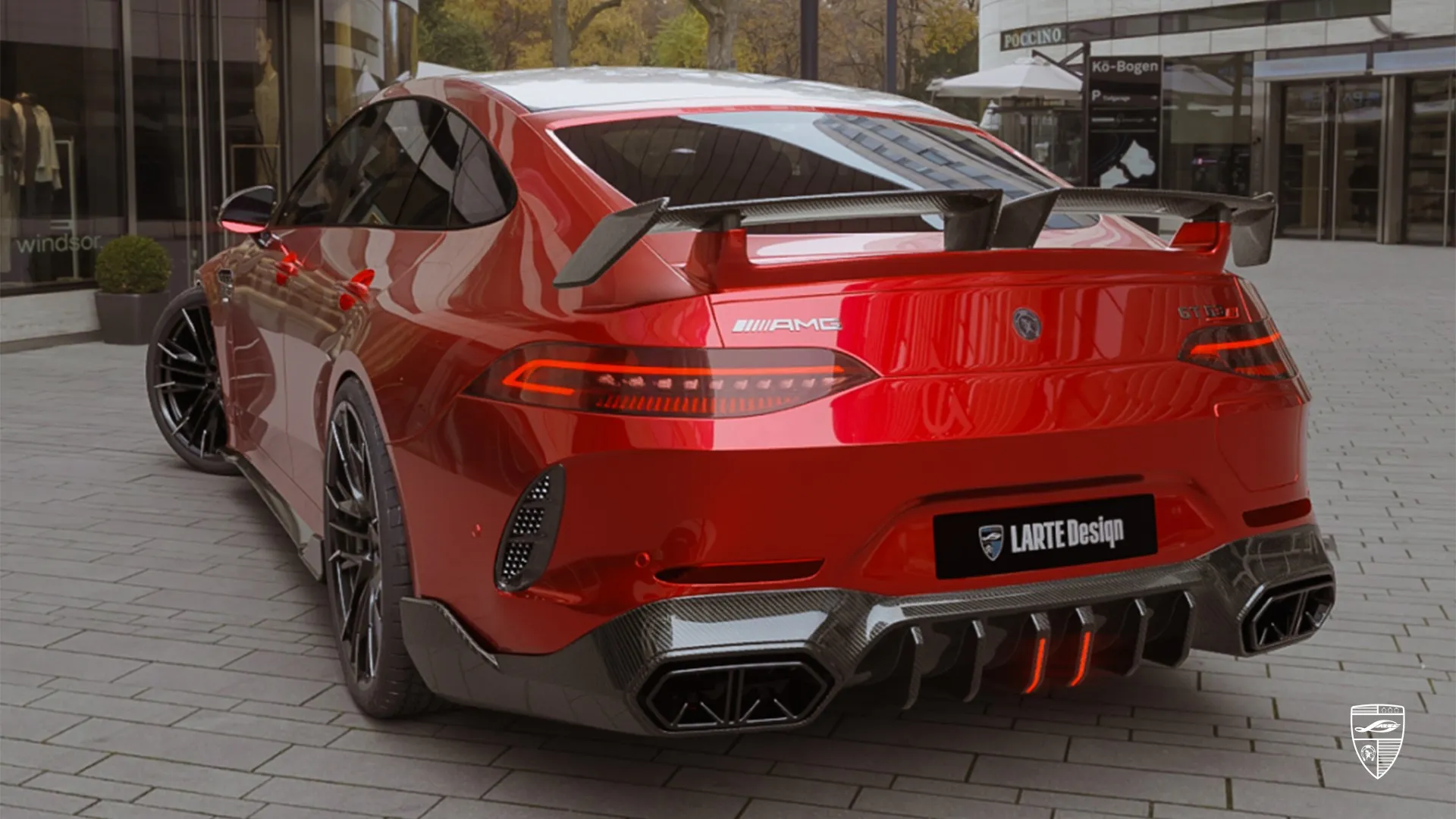 Patagonia Red Mercedes GT AMG 63 X290 from Düsseldorf — facelift SUV with carbon styling upgrade