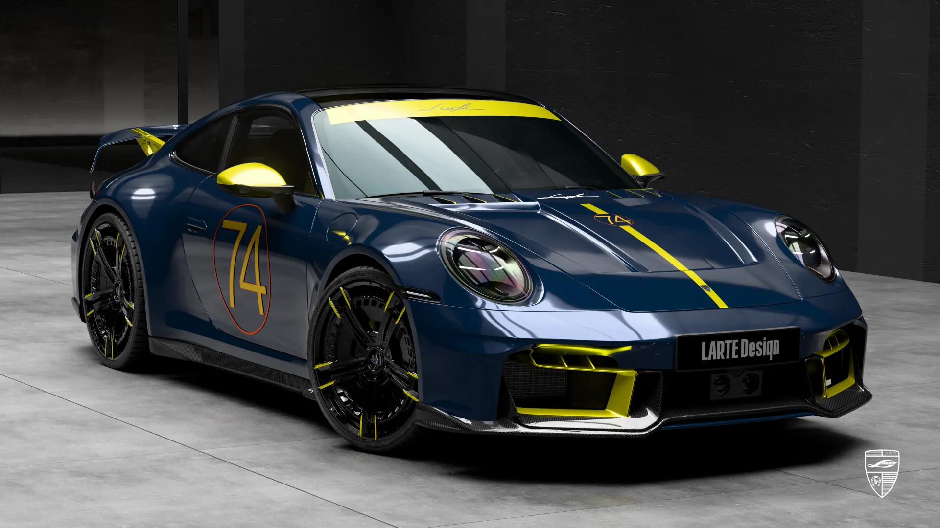 Lackierter Porsche 911 Carrera 992.2 mit Sport-Styling Performance-orientierter Porsche 911 Carrera 992.2 mit betonter Karosserie und Custom-Optik