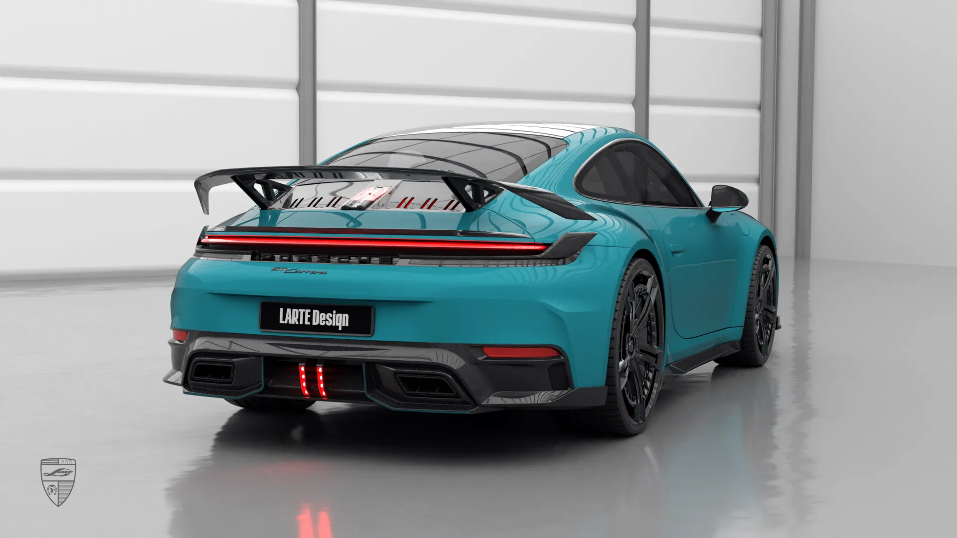 Custom Porsche — Olymp Blue with Aero Kit 2026 Porsche 992.2 Carrera — Olymp Blue custom coupe with bespoke exterior and facelift upgrade