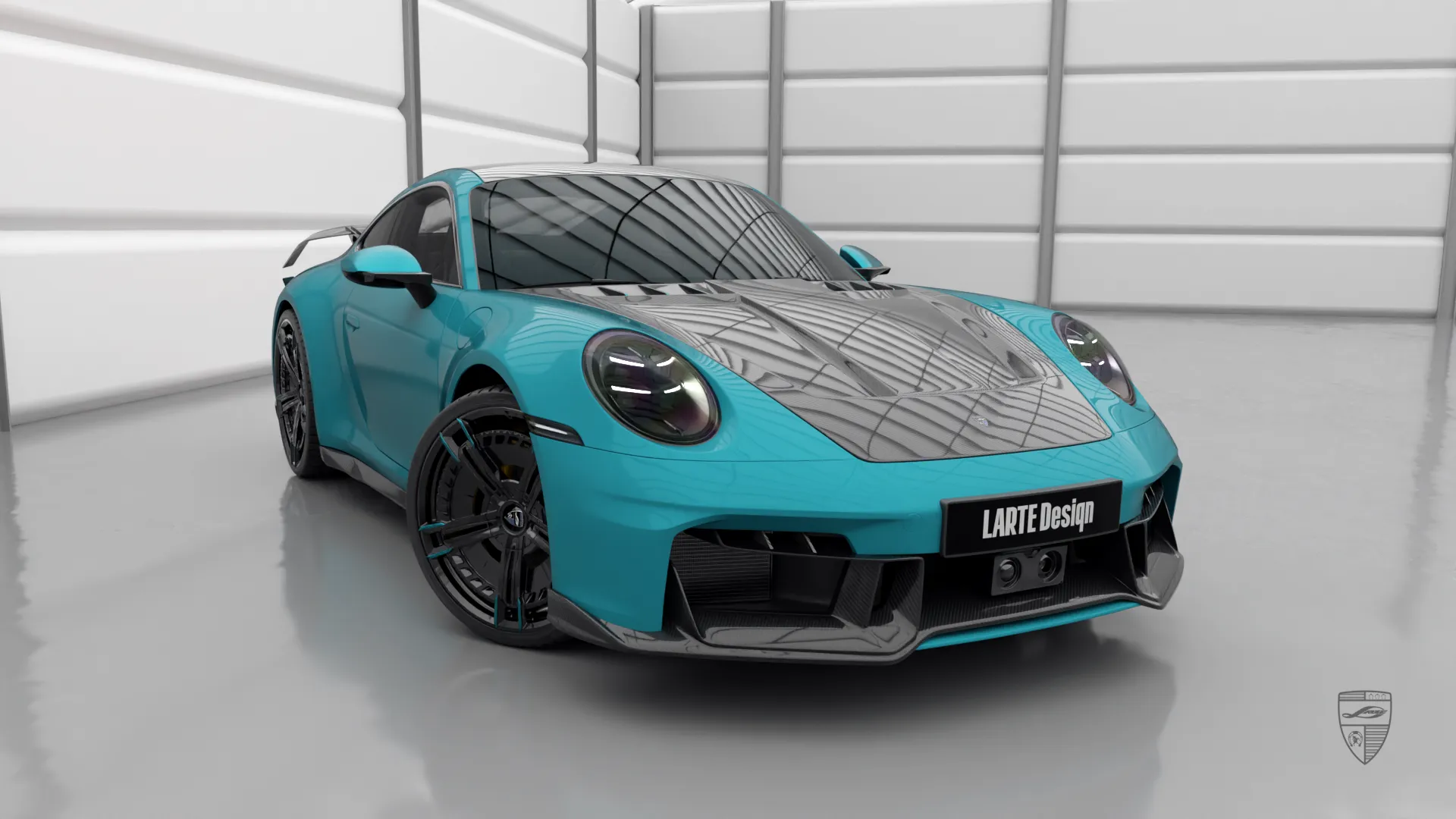 Olymp Blue Porsche 911 with Appearance Upgrade Olymp Blue Porsche 911 Carrera from Düsseldorf — luxury 992.2 sports car with appearance package