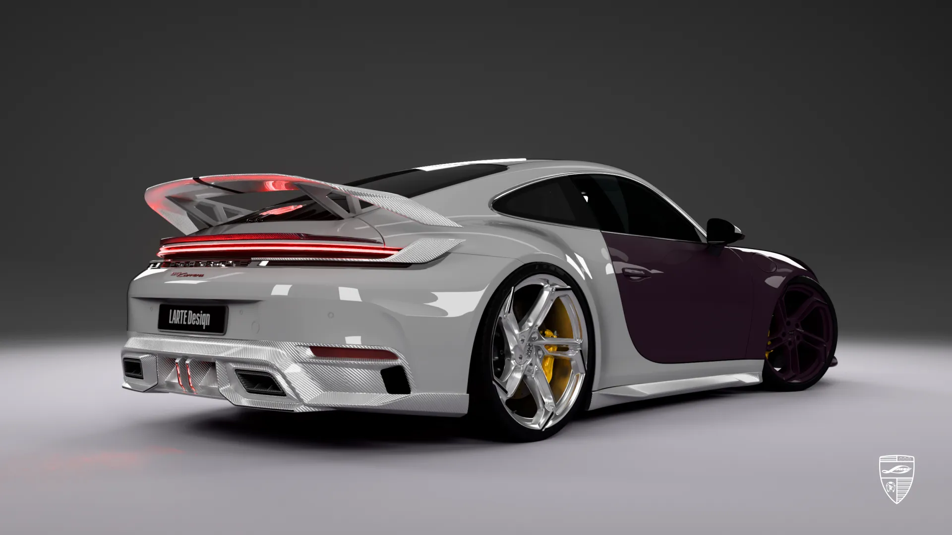 Porsche 911 rear styling with sport spoiler and performance diffuser elements