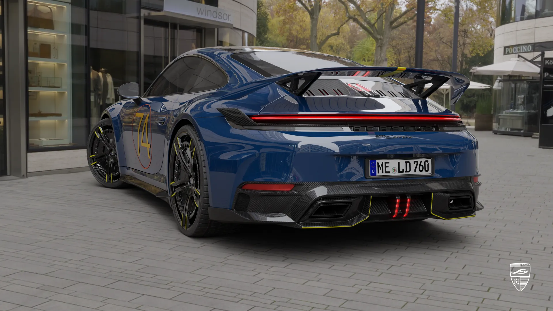 Lackierter Porsche 911 Carrera 992.2 Facelift Sonderlackierter Porsche 911 Carrera 992.2 aus Düsseldorf – Luxuswagen mit sportlichen Linien
