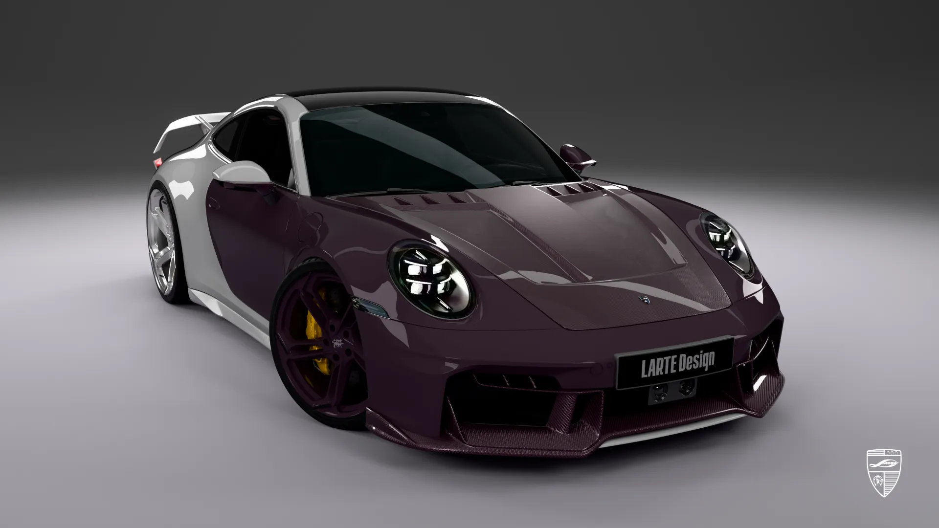 Porsche 911 modern sports coupe featuring aerodynamic body kit and performance wheels