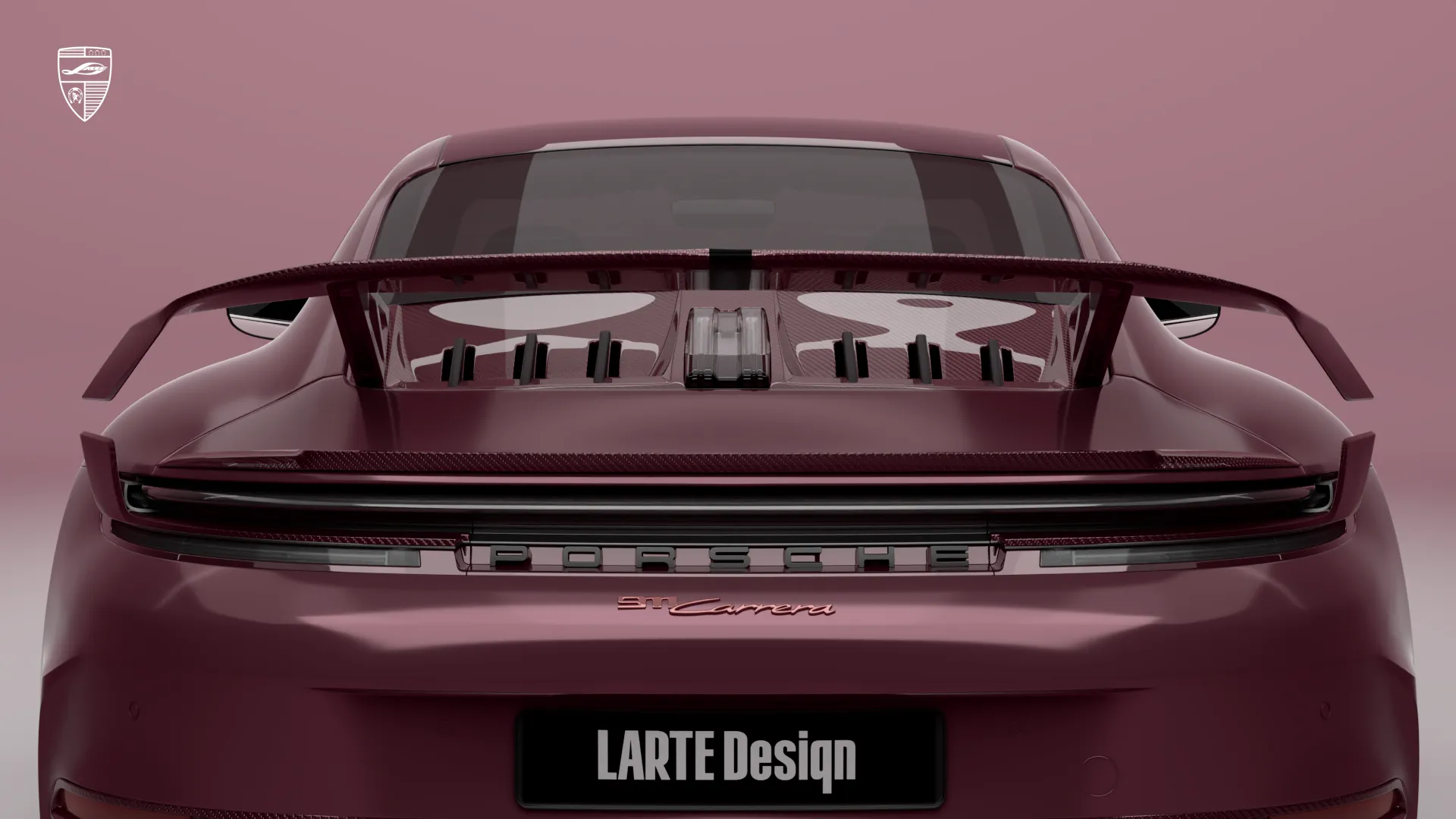 Porsche 911 Carrera Heckansicht mit überarbeiteten Designelementen