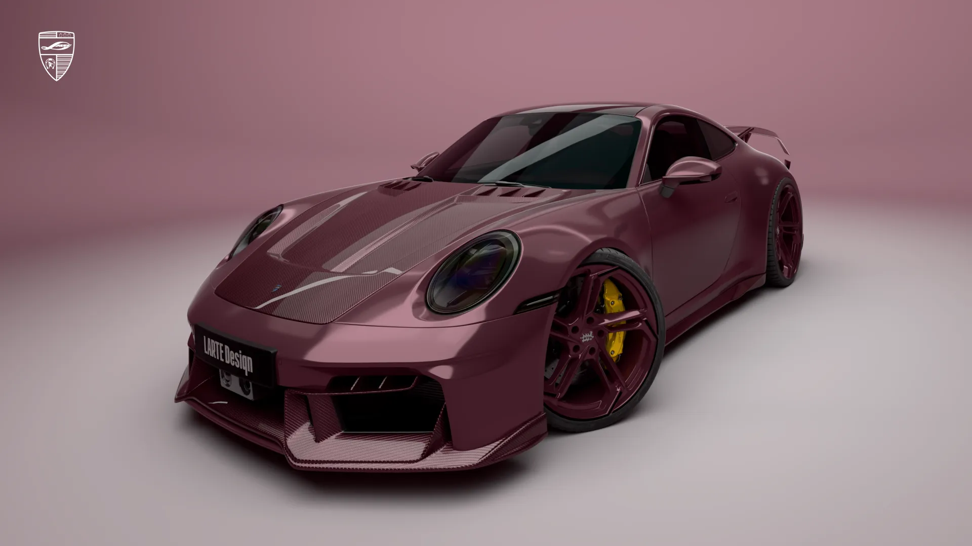 Porsche 911 Carrera mit sportlichem Design im Studio Licht