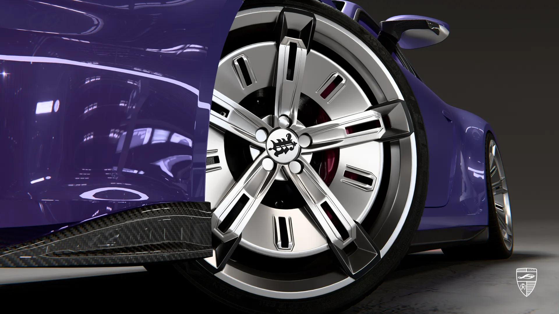 Porsche 911 wheel detail with premium custom design and performance inspired styling