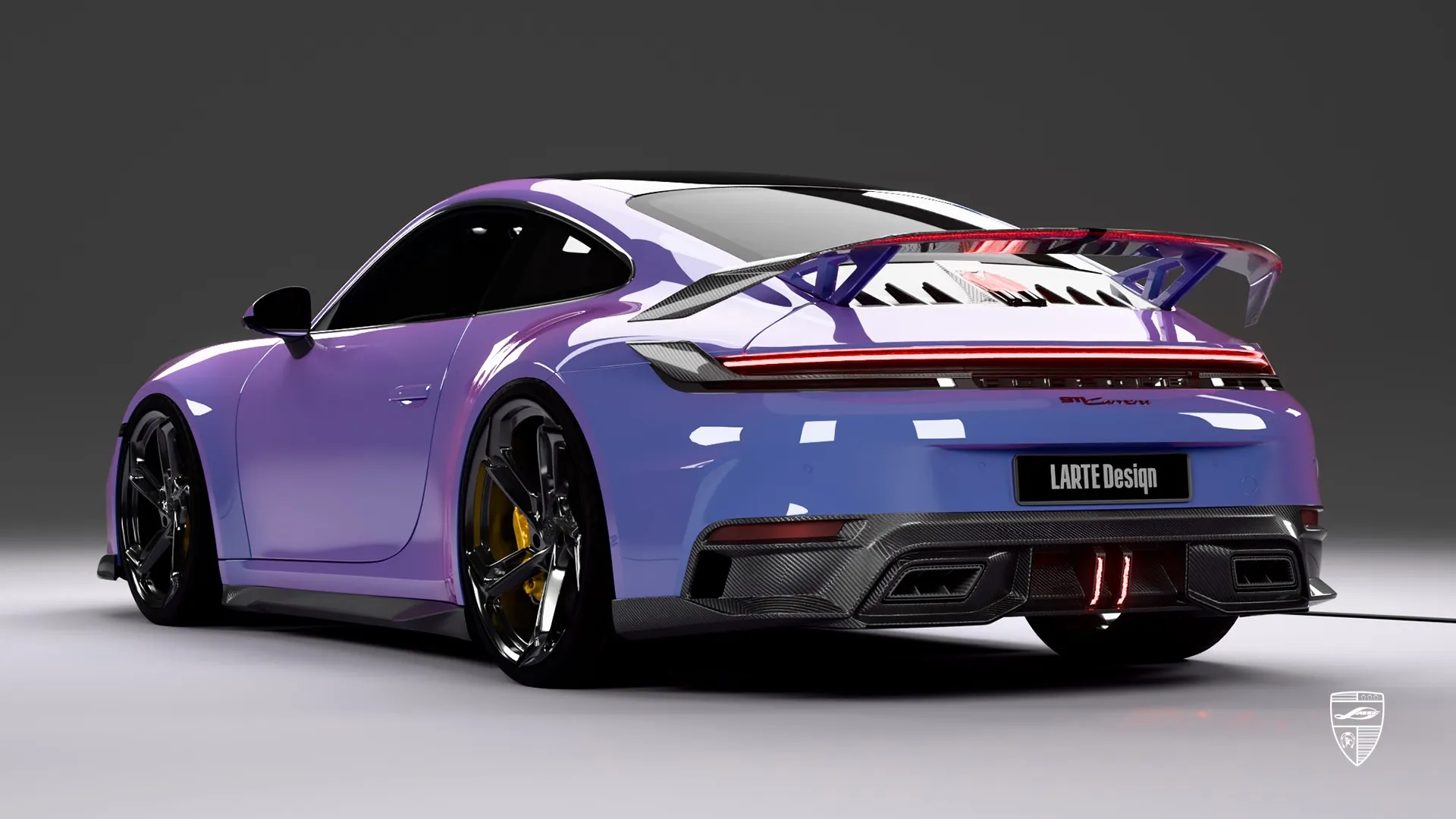 Porsche 911 Carrera 992.2 in Violet — custom exterior carbon upgrade with sporty chic styling
