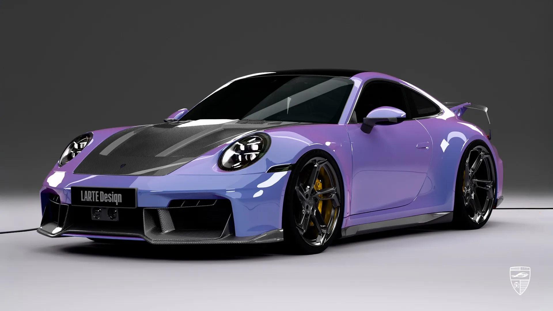 Porsche 911 Carrera 992.2 in Violet — appearance package with modern sporty restyling elements