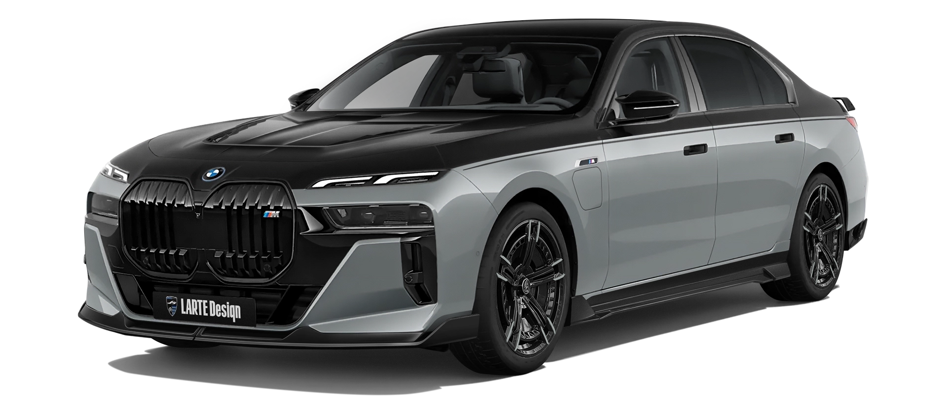BMW 7 Series G70 760i painted front view shown in Brooklyn Gray BMW 7 Series G70 760i with painted body kit: front view shown in Brooklyn Gray
