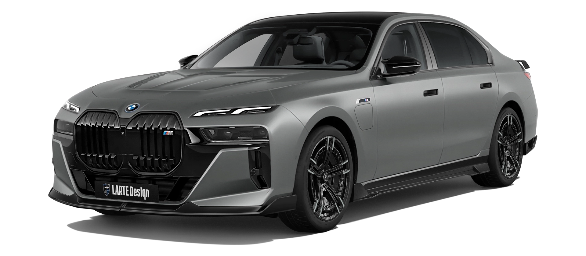 BMW 7 Series G70 760i painted front view shown in Manhattan Grey BMW 7 Series G70 760i with painted body kit: front view shown in Manhattan Grey
