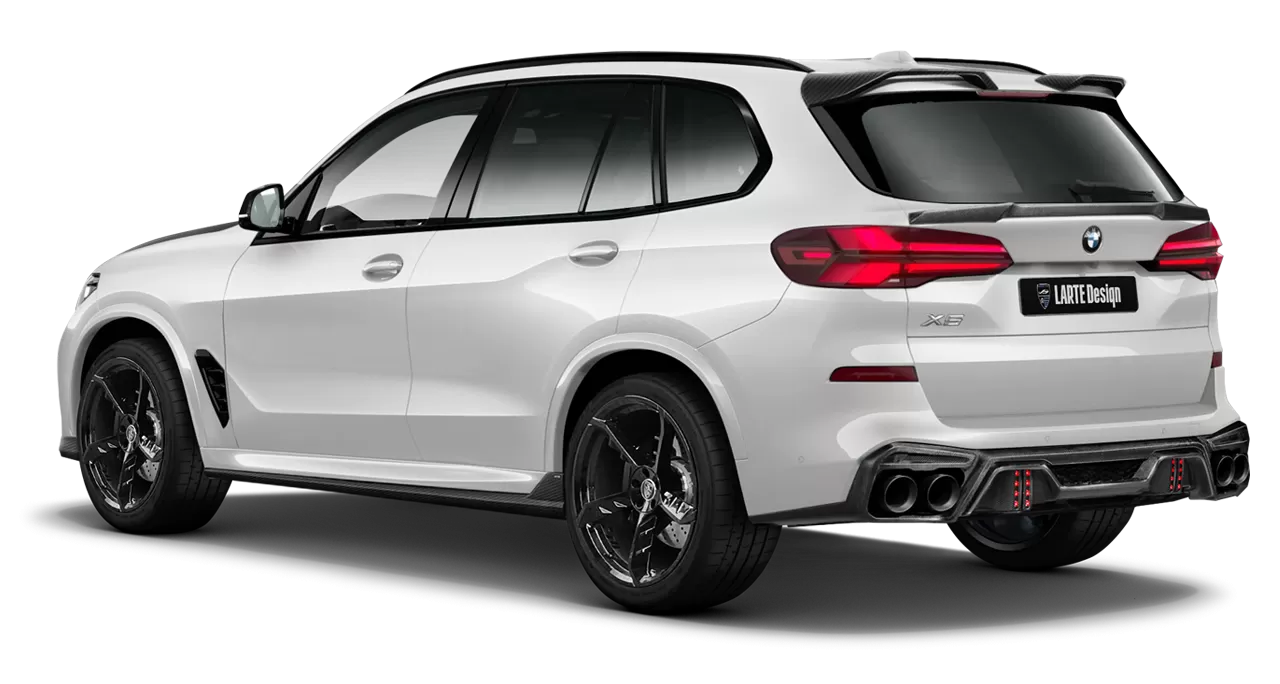 BMW X5 G05 LCI 2023 Rückansicht für die premium Karosserie-Kit-Option 