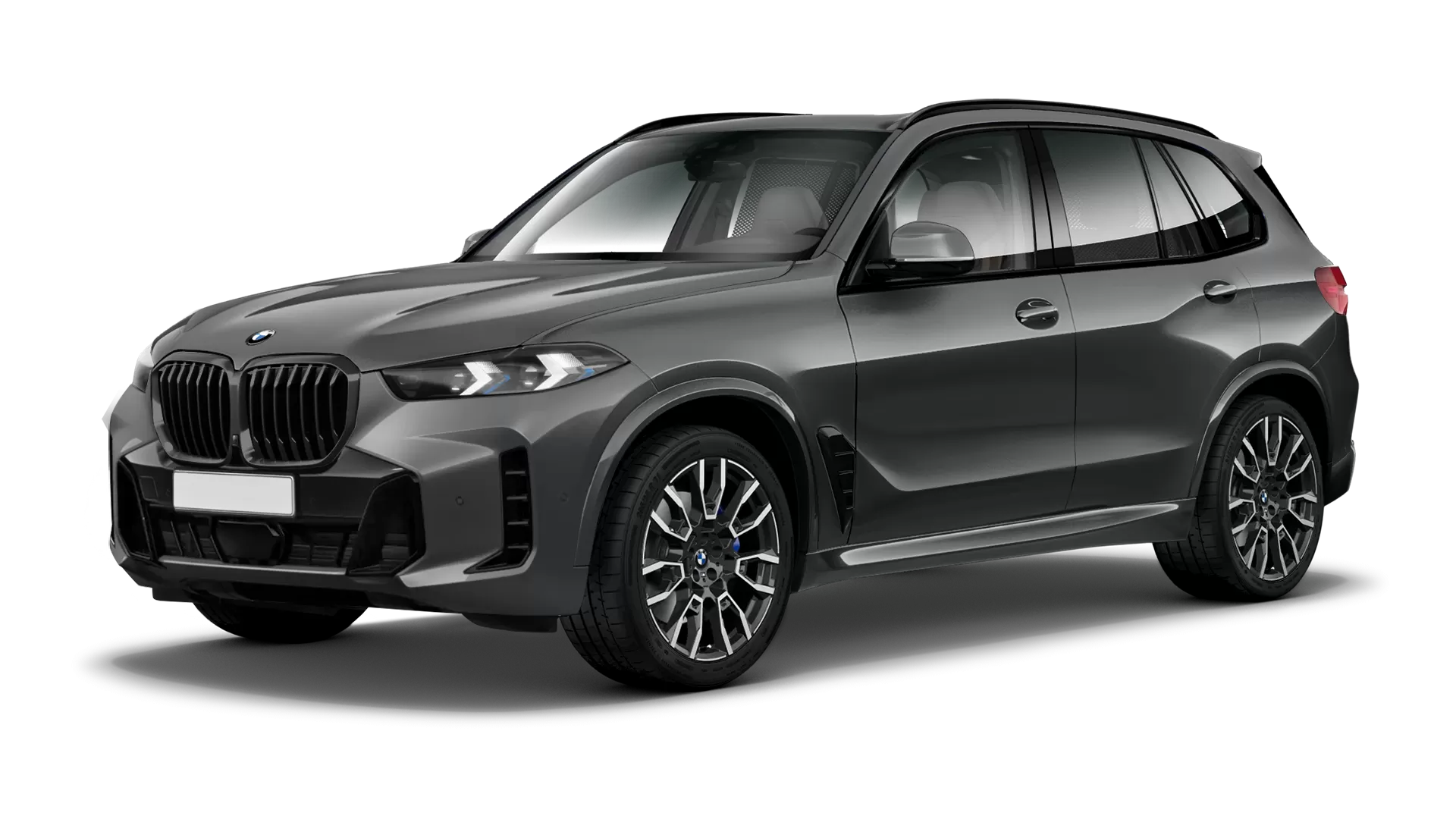 BMW X5 G05 LCI Facelift stock front view in Dravit Grey color