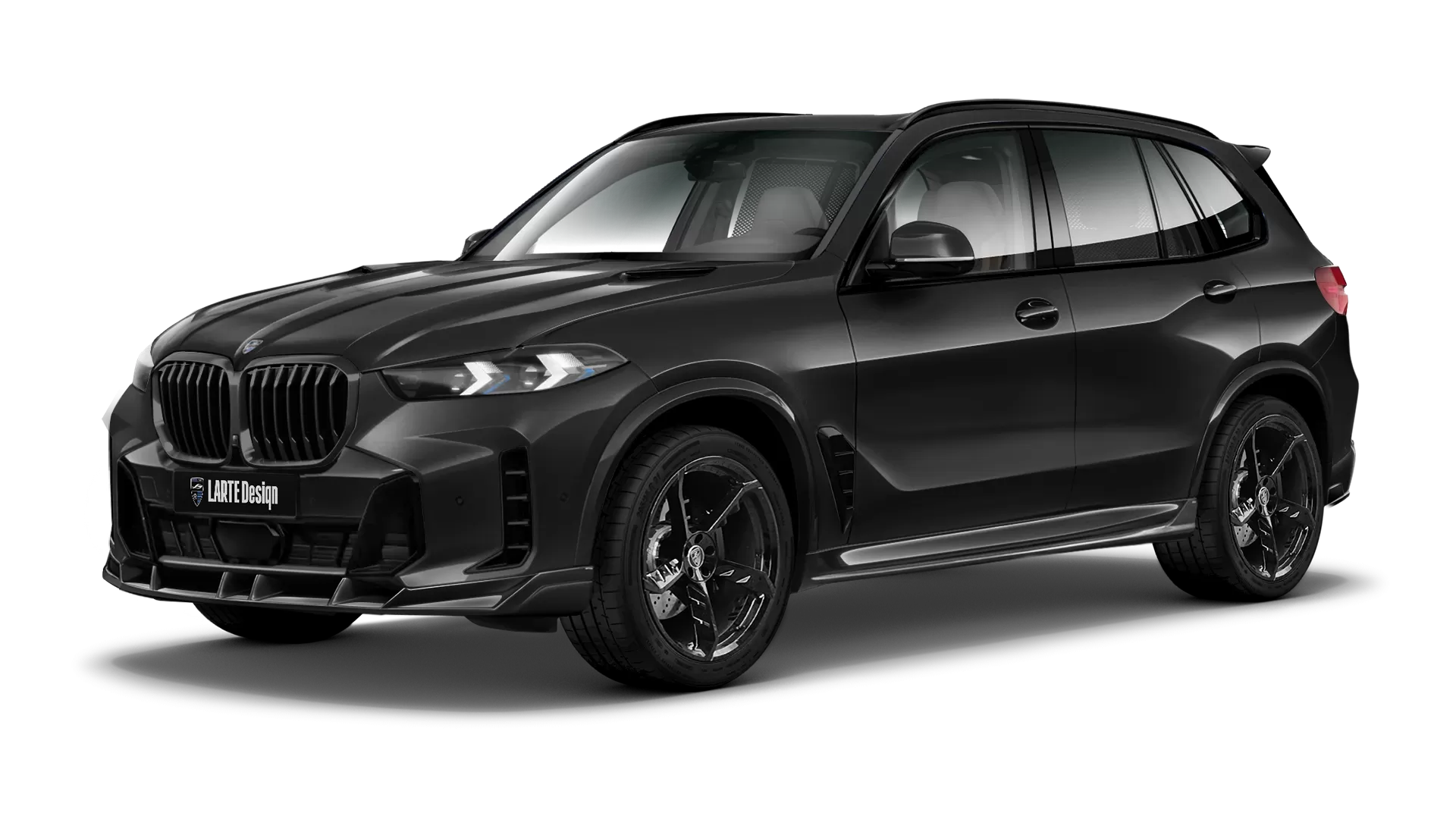 BMW X5 G05 LCI Facelift with painted body kit: front view shown in Sapphire Black