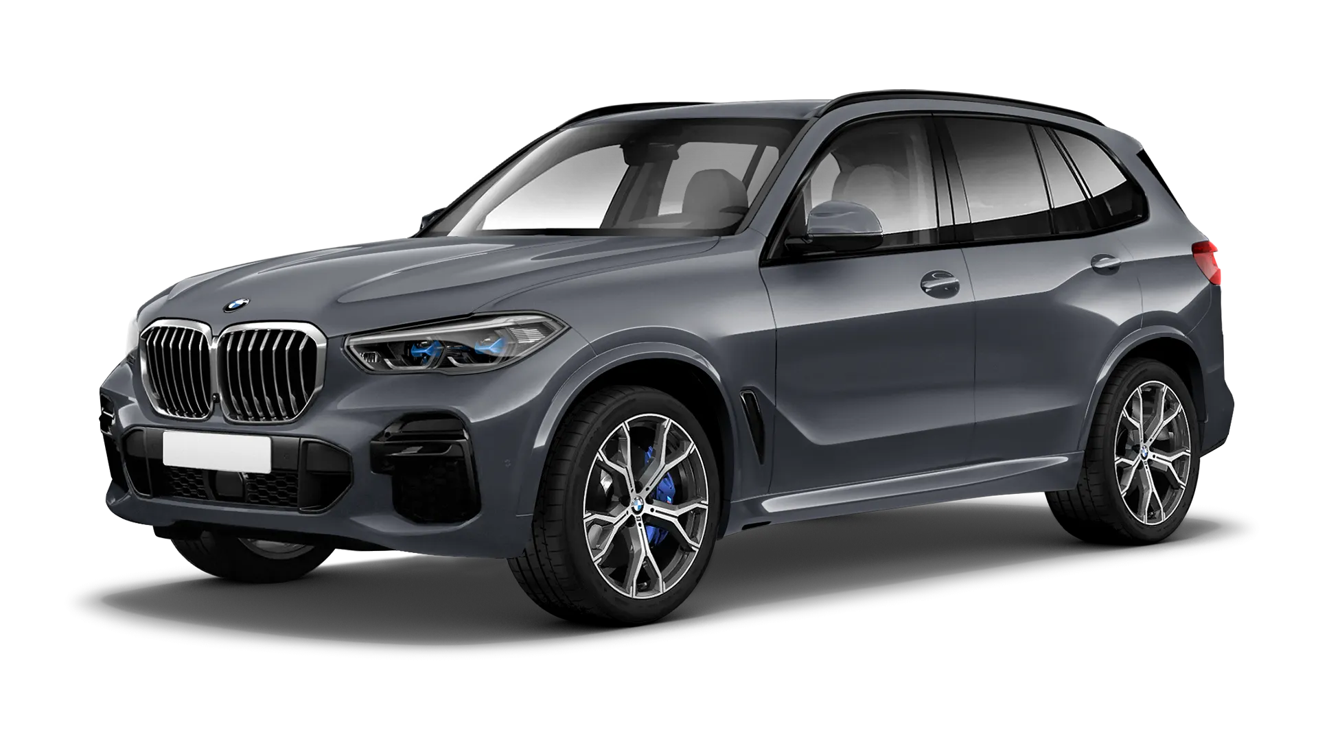 BMW X5 G05 2019 - 2023 serienmäßige Frontansicht in Arctic Gray Farbe
