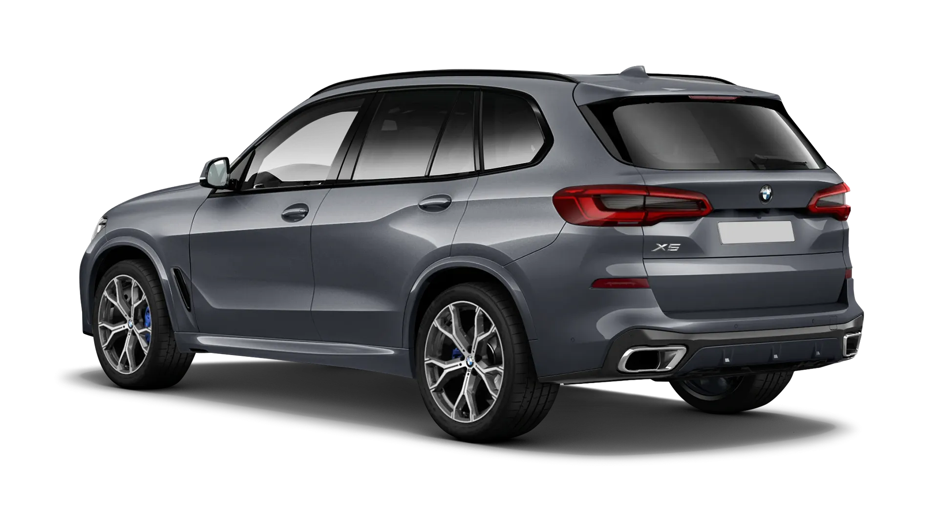 BMW X5 G05 2019 - 2023 serienmäßige Rückansicht in Arctic Gray Farbe
