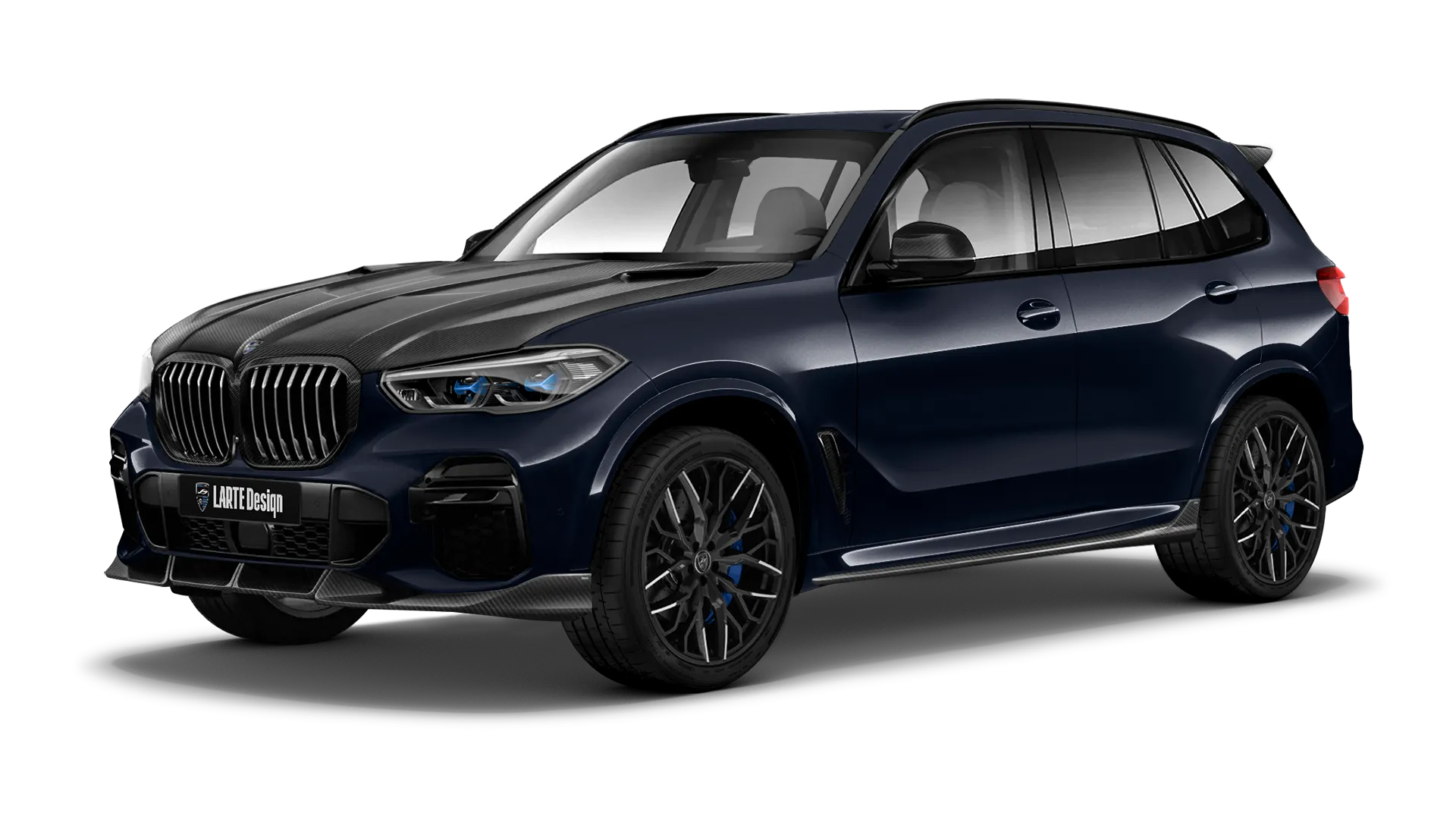 BMW X5 G05 2019 - 2023 mit Karbon-Karosserie-Kit: Frontansicht in Carbon Black