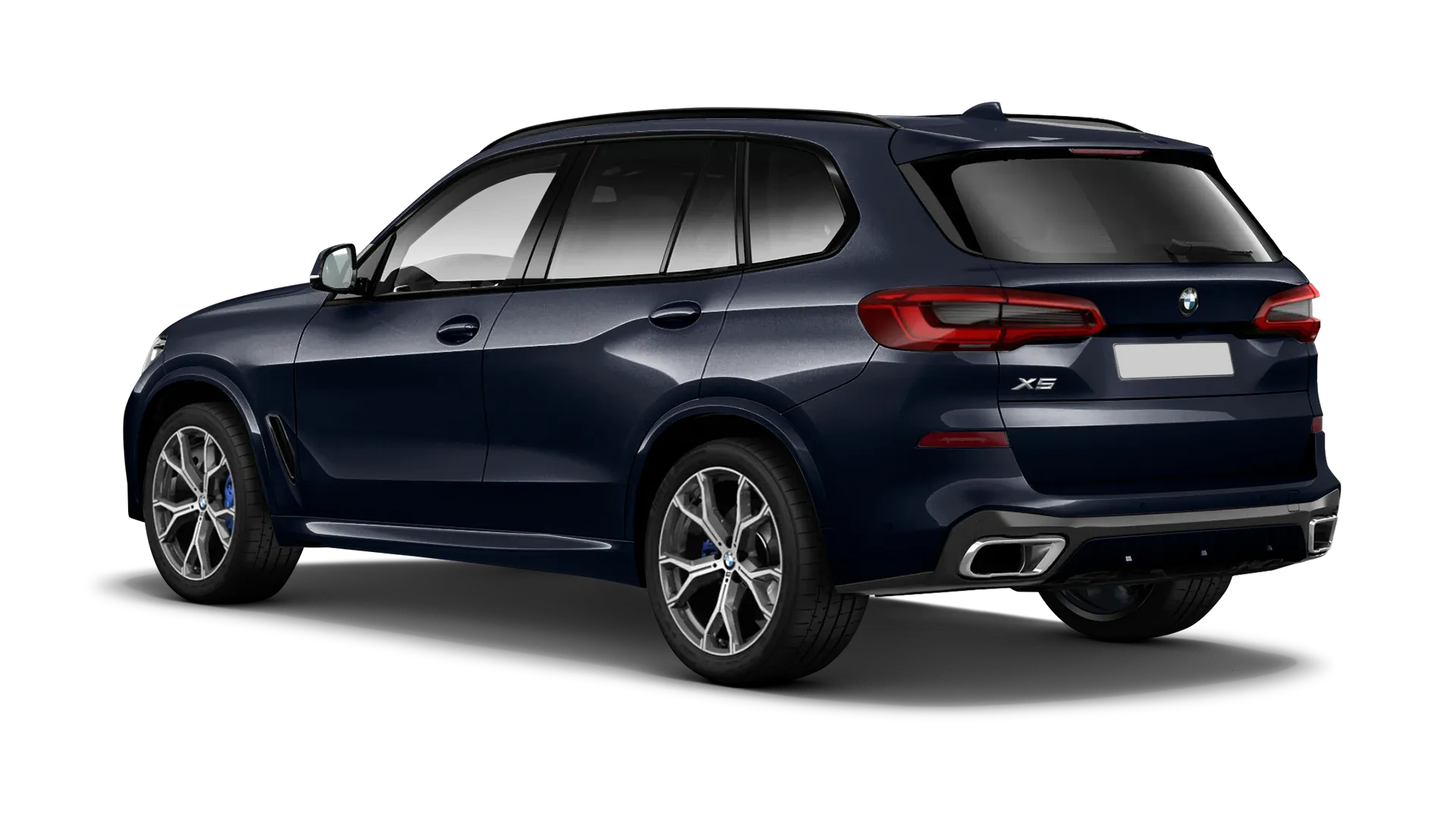 BMW X5 G05 2019 - 2023 serienmäßige Rückansicht in Carbon Black Farbe