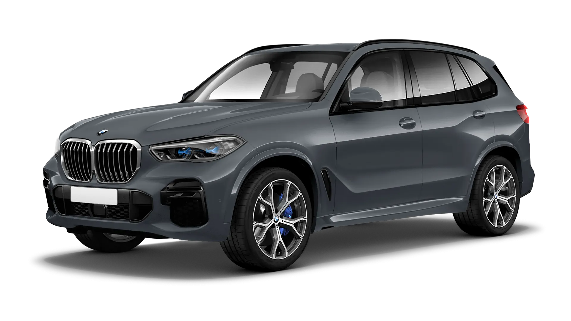BMW X5 G05 2019 - 2023 serienmäßige Frontansicht in Frozen Gray Farbe