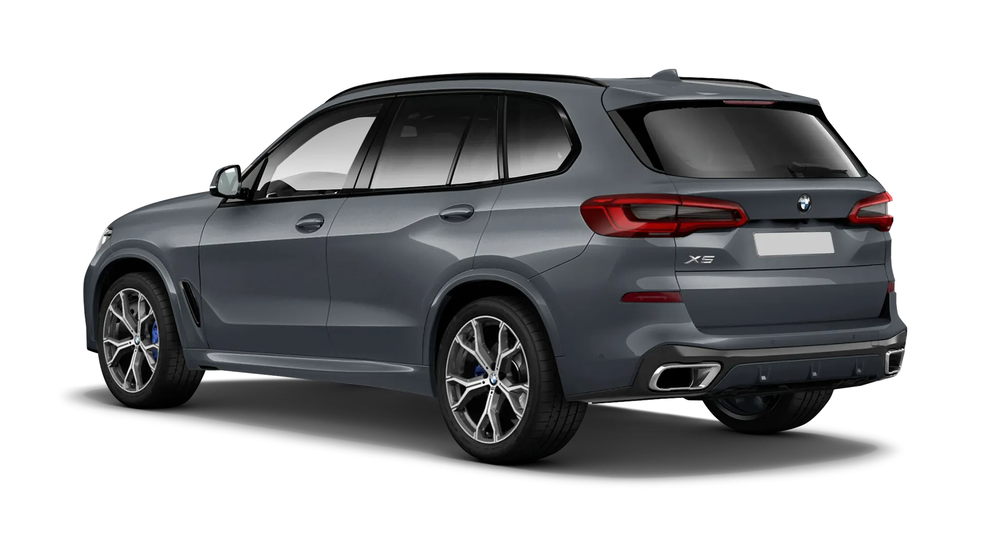 BMW X5 G05 2019 - 2023 serienmäßige Rückansicht in Frozen Gray Farbe