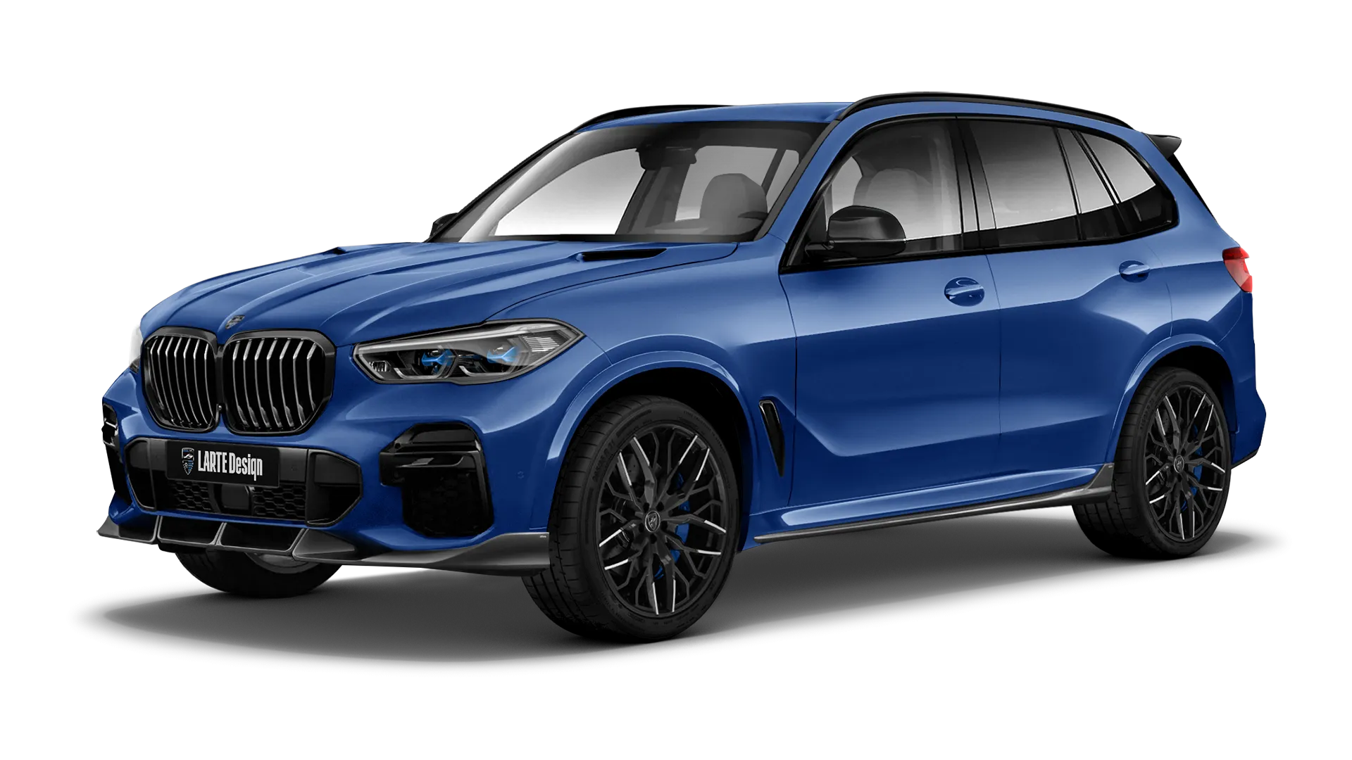 BMW X5 G05 2019 - 2023 mit lackiertem Karosserie-Kit: Frontansicht in Marina Bay Blue
