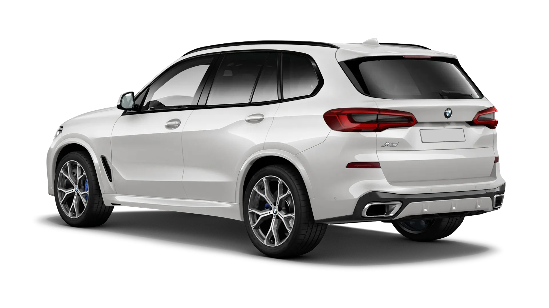 BMW X5 G05 2019 - 2023 serienmäßige Rückansicht in Snow White Farbe
