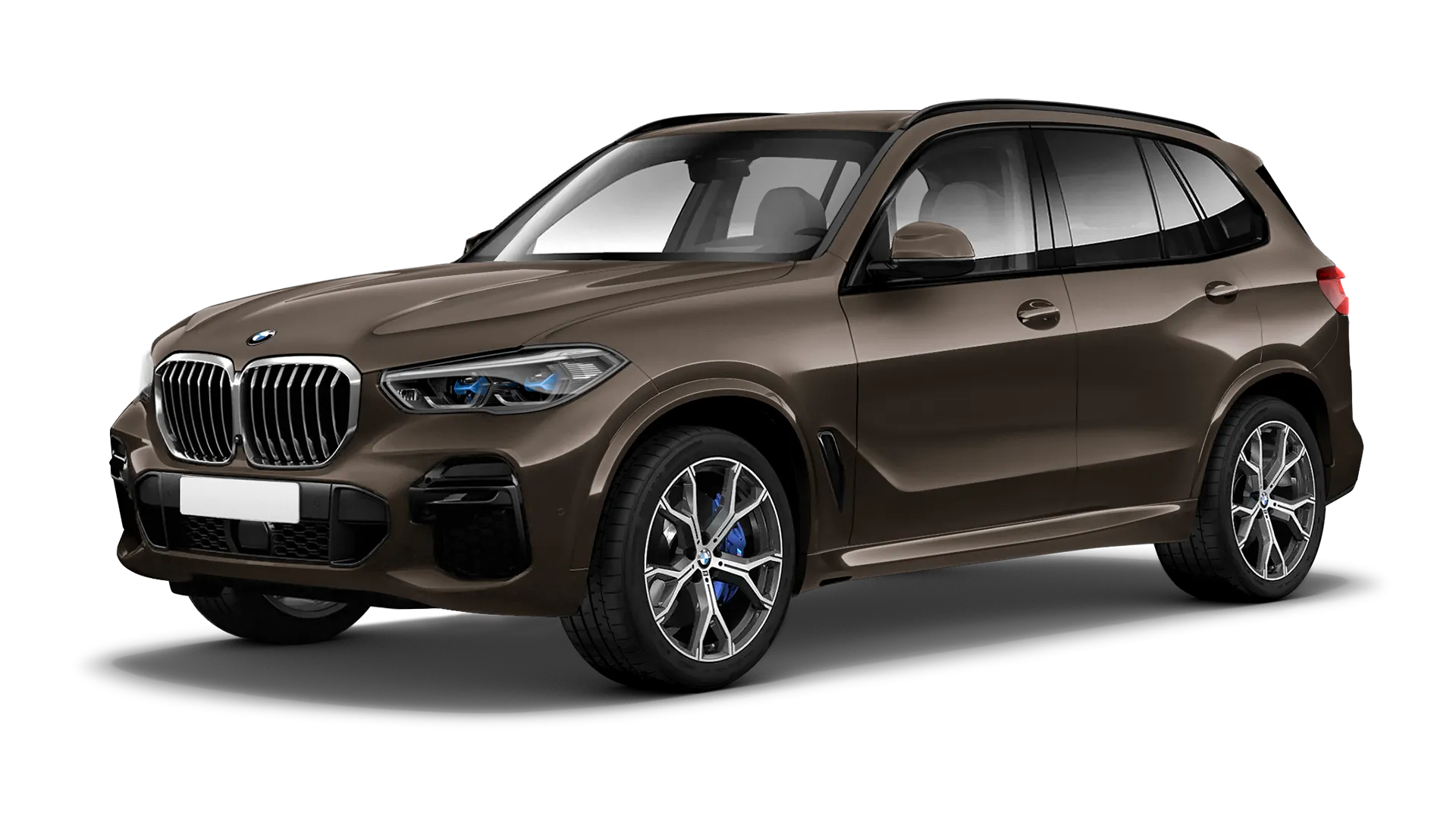 BMW X5 G05 2019 - 2023 serienmäßige Frontansicht in Sparkling Brown Farbe