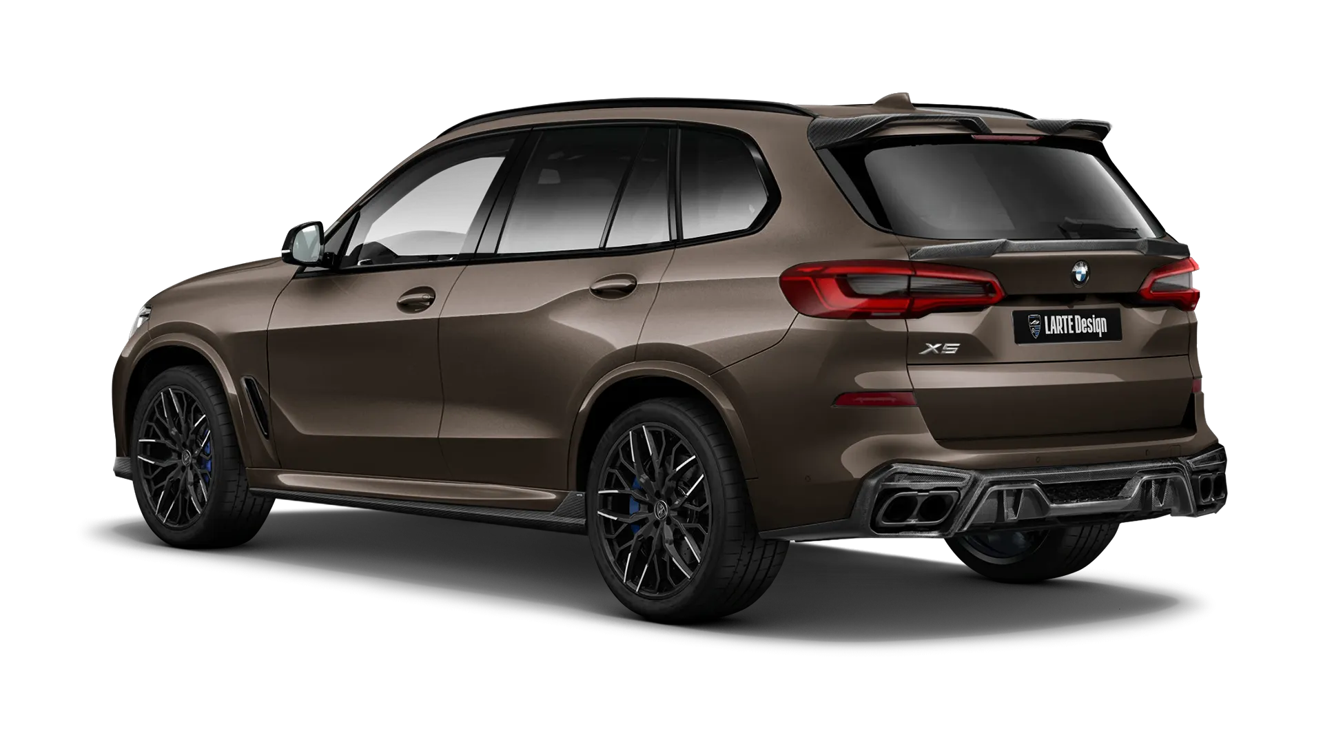 BMW X5 G05 2019 - 2023 mit Karbon-Karosserie-Kit: Rückansicht in Sparkling Brown