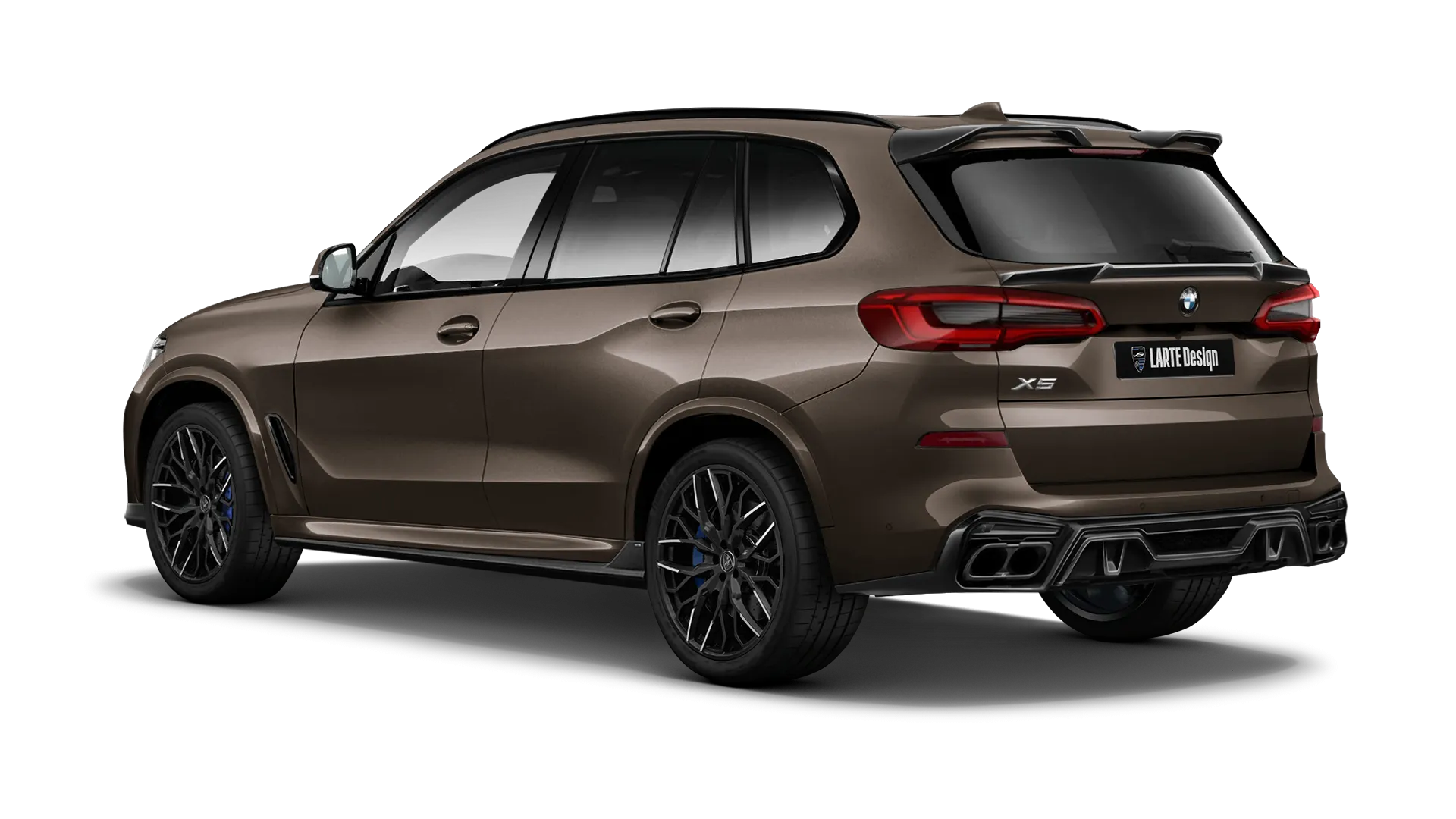BMW X5 G05 2019 - 2023 mit lackiertem Karosserie-Kit: Rückansicht in Sparkling Brown
