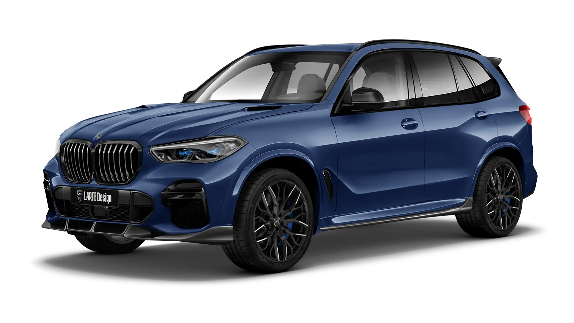 BMW X5 G05 2019 - 2023 mit lackiertem Karosserie-Kit: Frontansicht in Tanzanite Blue