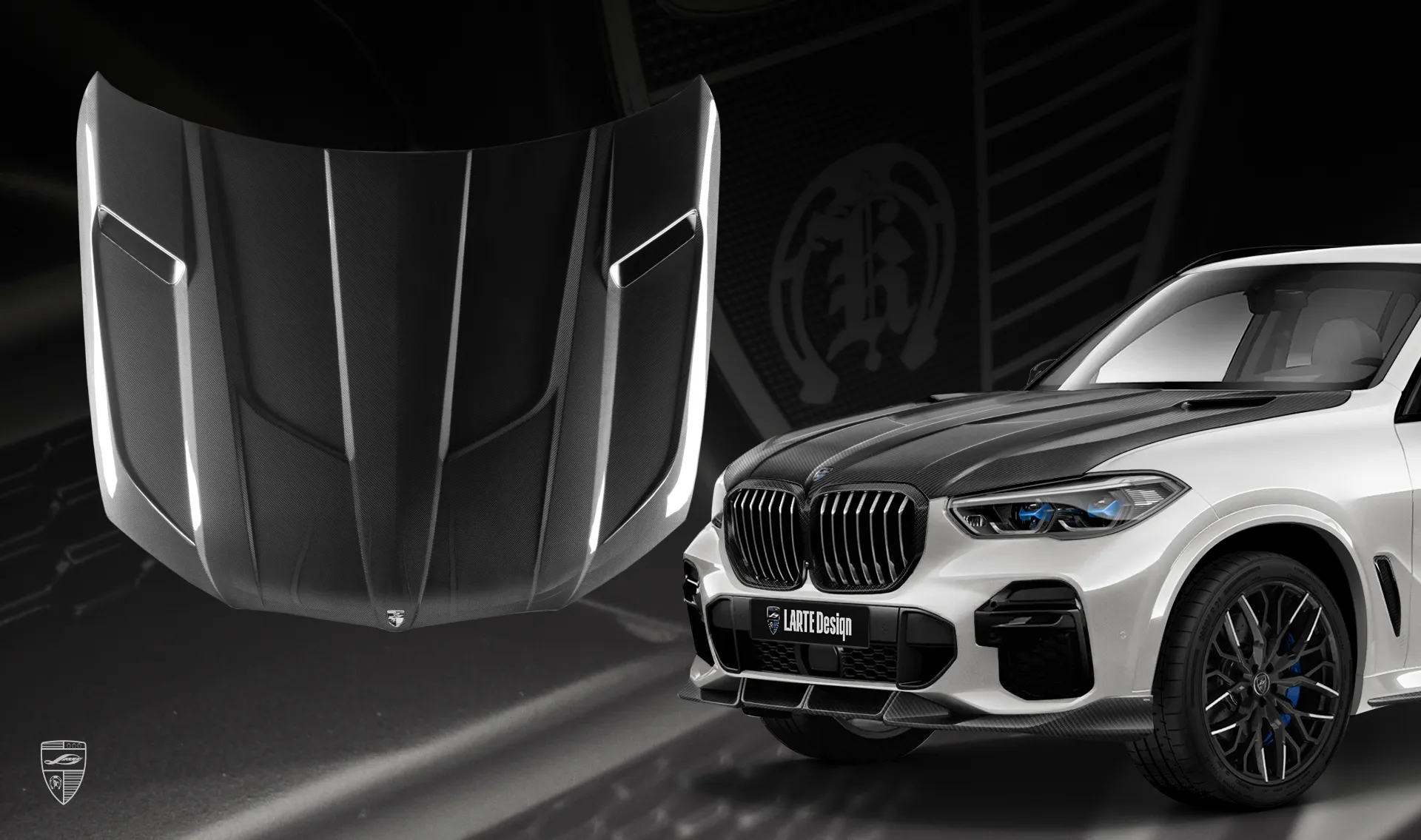 Motorhaube Upgrade für den Luxuswagen BMW X5 G05 von LARTE Design
