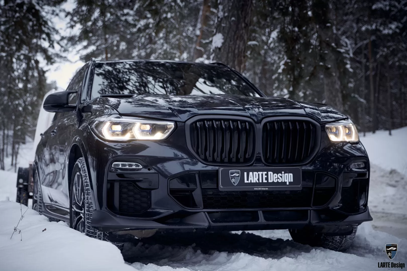 Carbon fiber front bumper lip for BMW X5 G05 by LARTE Design