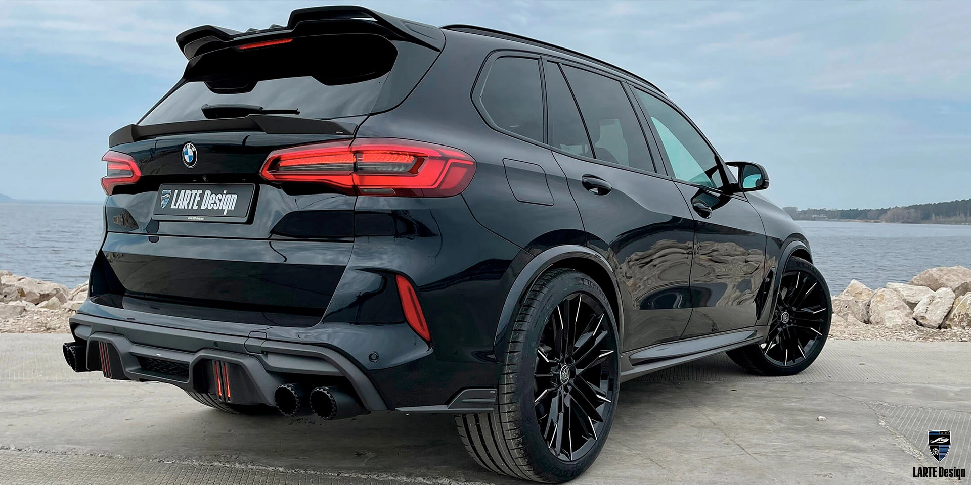 Request for carbon fiber Addon diffuser for LARTE Performance BMW X5M Competition F95 Сarbon Black Metallic
