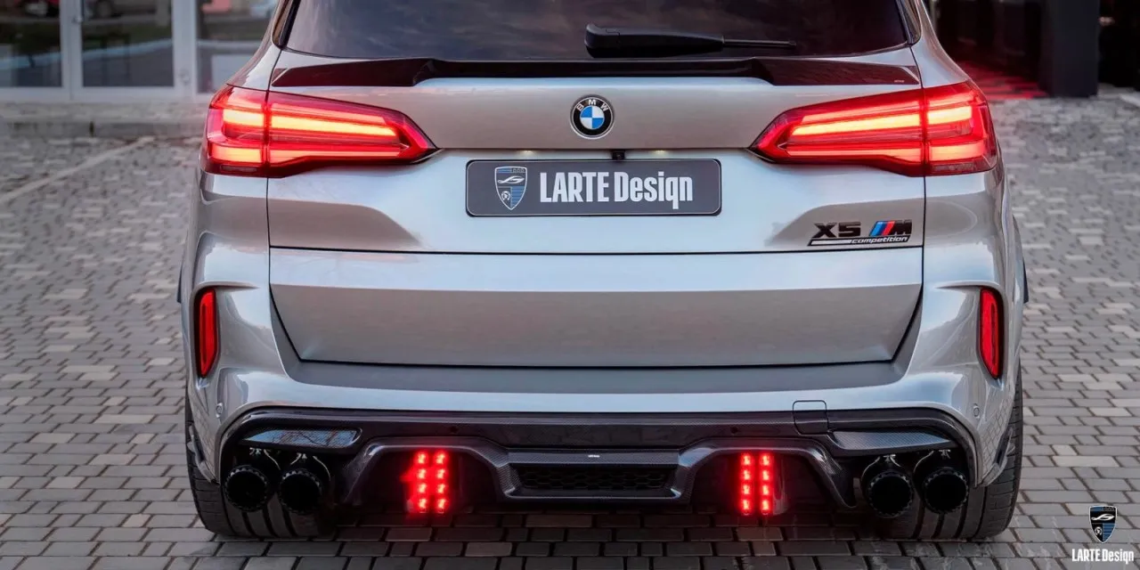 Buy carbon fiber Rear bumper diffuser for LARTE Performance BMW X5M Competition F95 Dravit Grey Metallic 