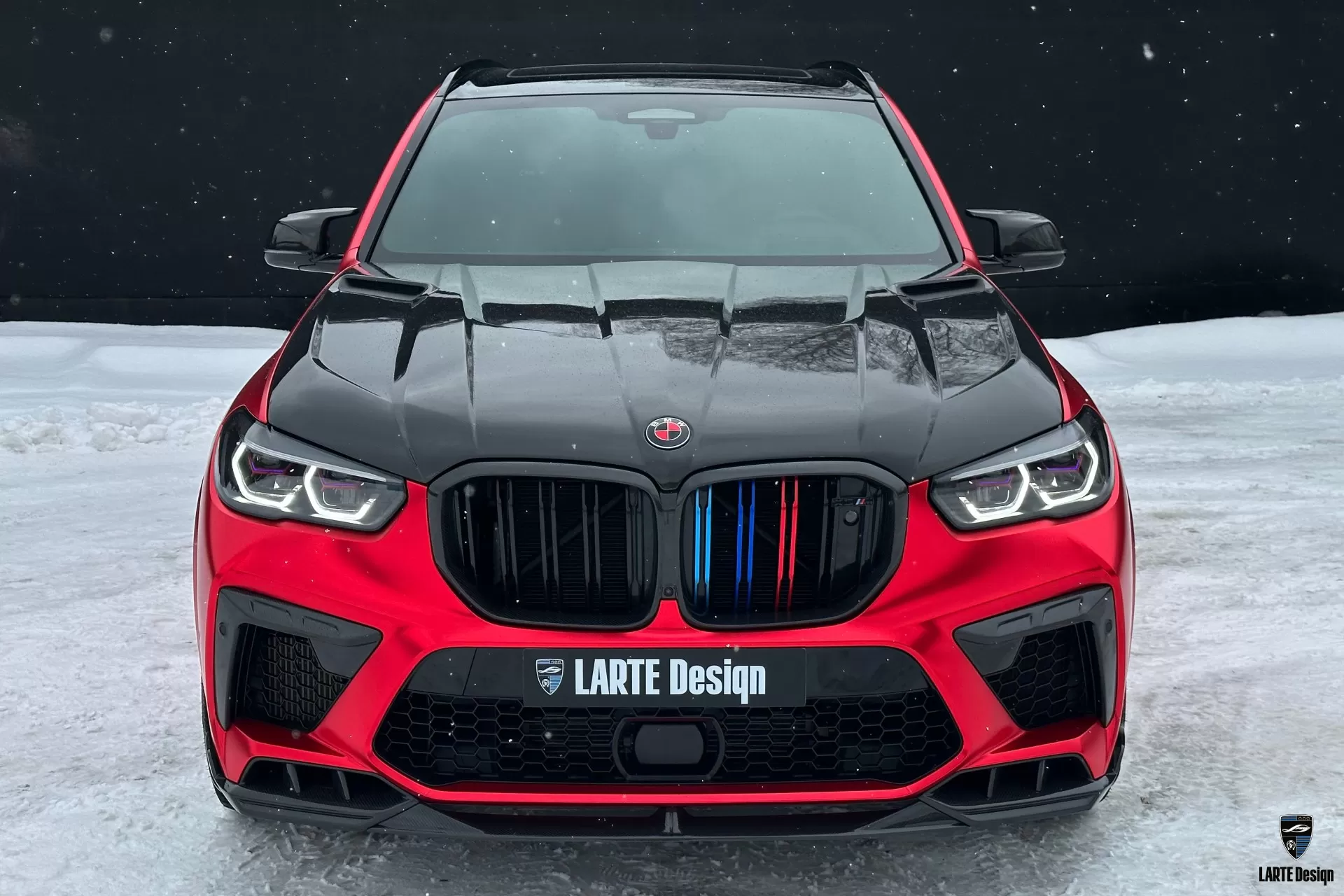 Carbon fiber front bumper lip for Red BMW X5 M Competition F95 2019-2023