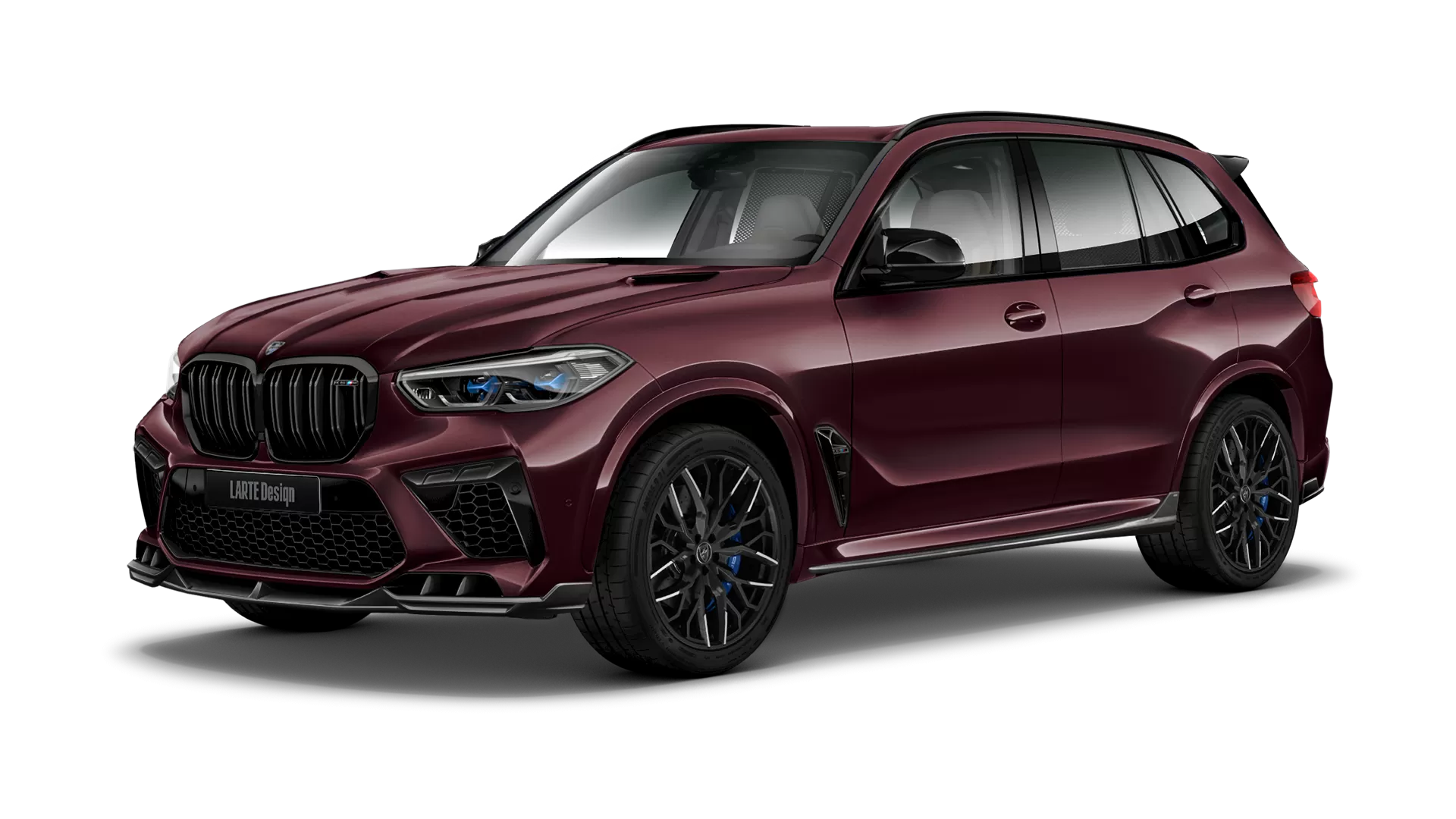 BMW X5M Competition F95 with painted body kit: front view shown in Ametrine