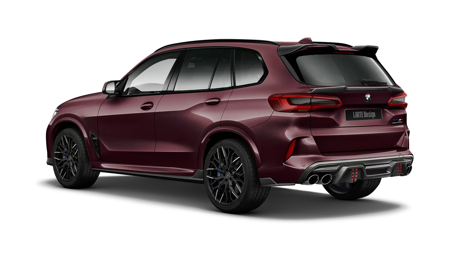 BMW X5M Competition F95 with painted body kit: rear view shown in Ametrine