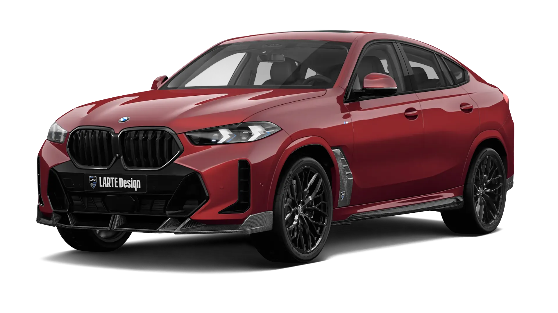 BMW X6 G06 LCI III Facelift mit Karbon-Karosserie-Kit: Frontansicht in Aventurin Rot