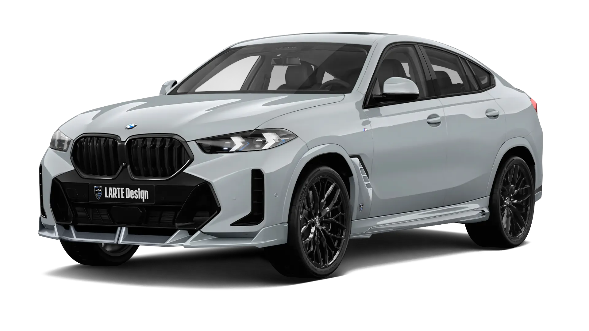 BMW X6 G06 LCI III Facelift mit lackiertem Karosserie-Kit: Frontansicht in Brooklyn Grau